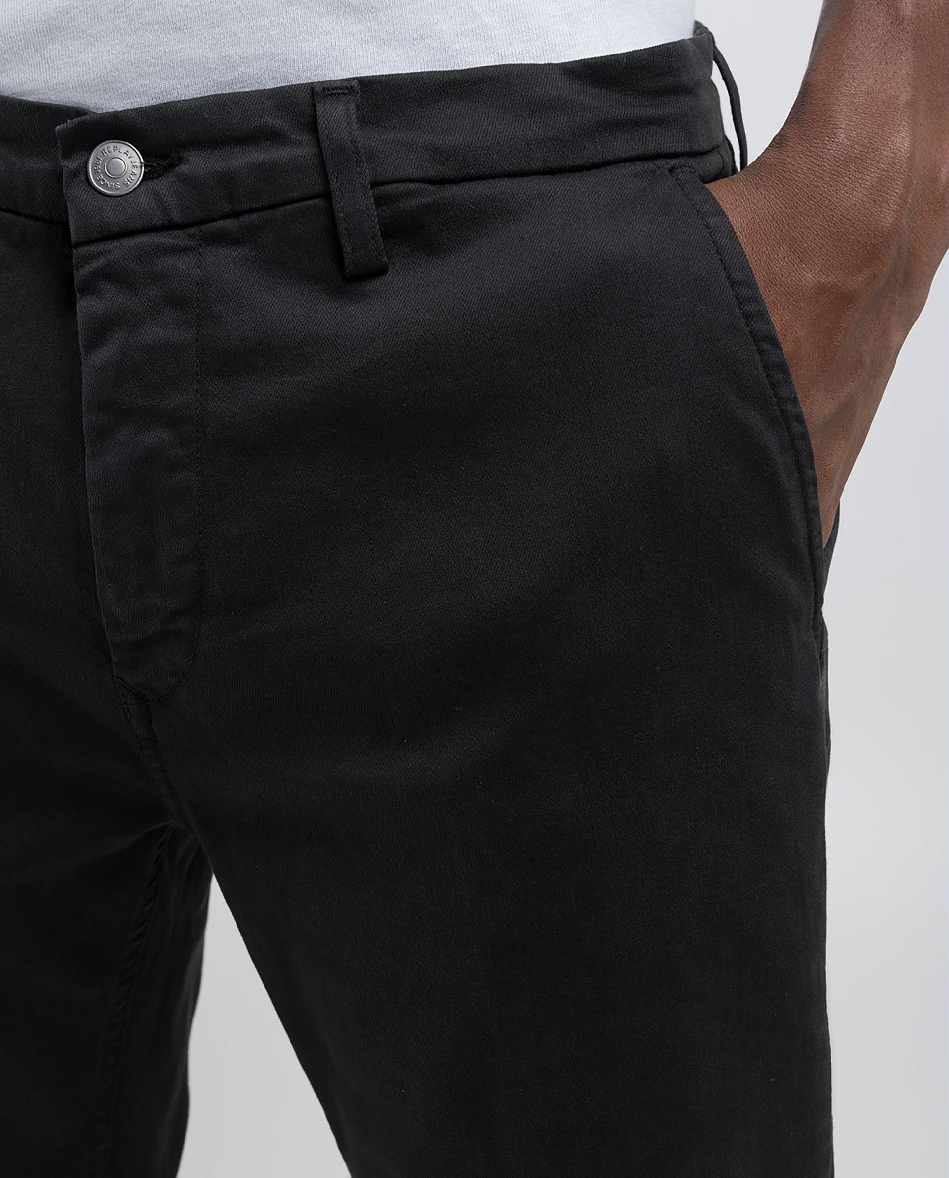 Chino de hombre slim fit con dos bolsillos franceses - Replay - Negro Negro-3