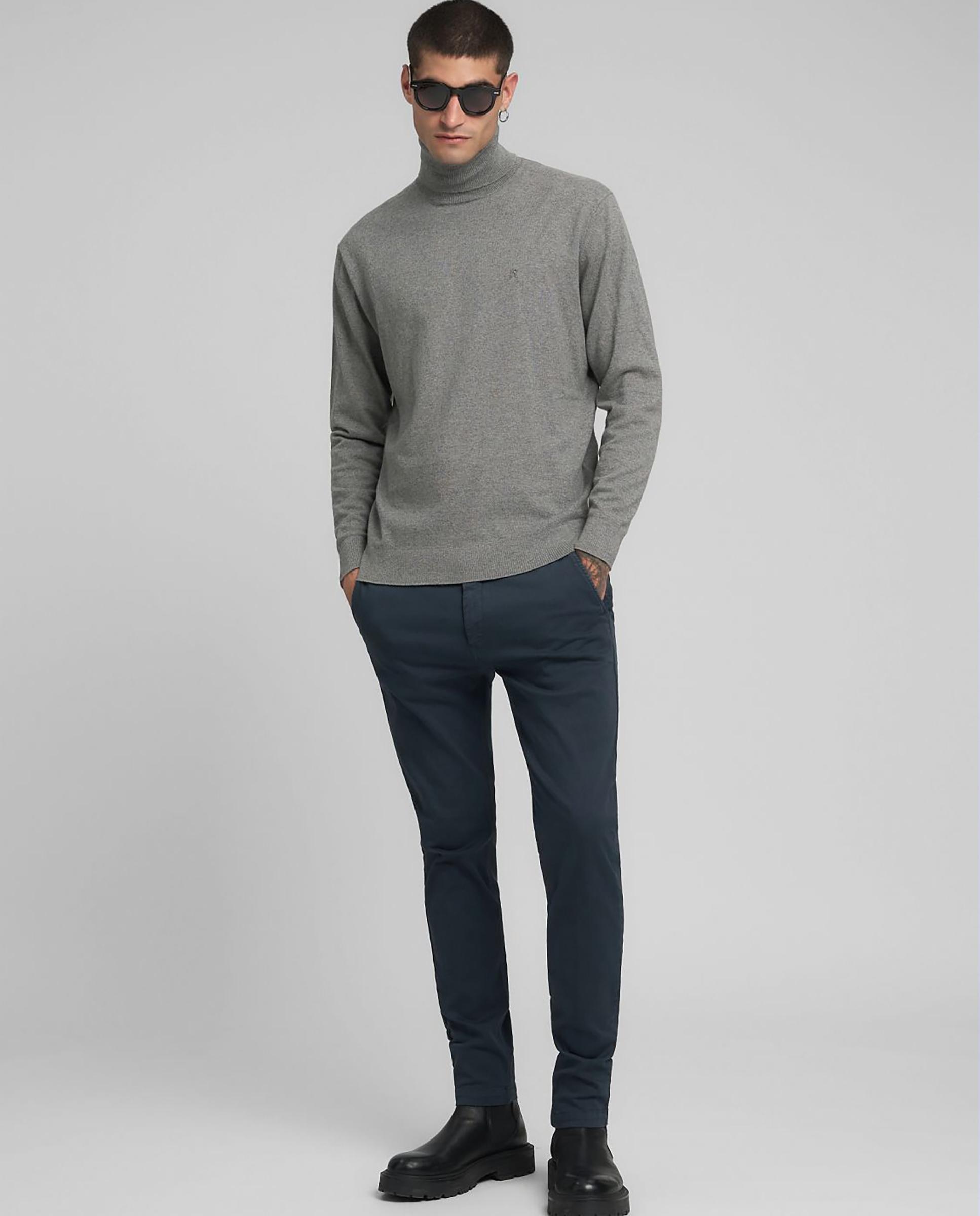 Chino de hombre slim fit con dos bolsillos franceses - Replay - Azul oscuro Azul oscuro-1