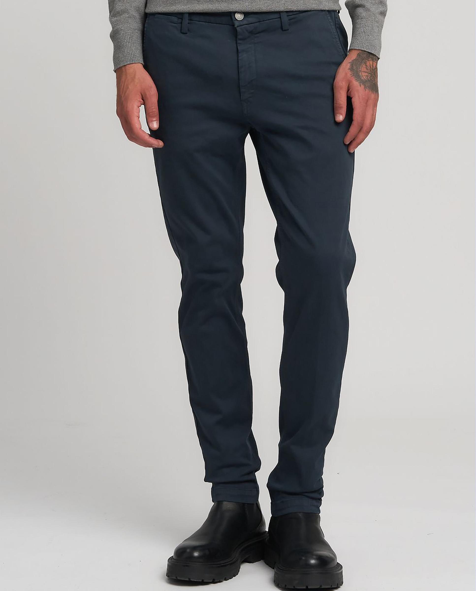 Chino de hombre slim fit con dos bolsillos franceses - Replay - Azul oscuro Azul oscuro-2