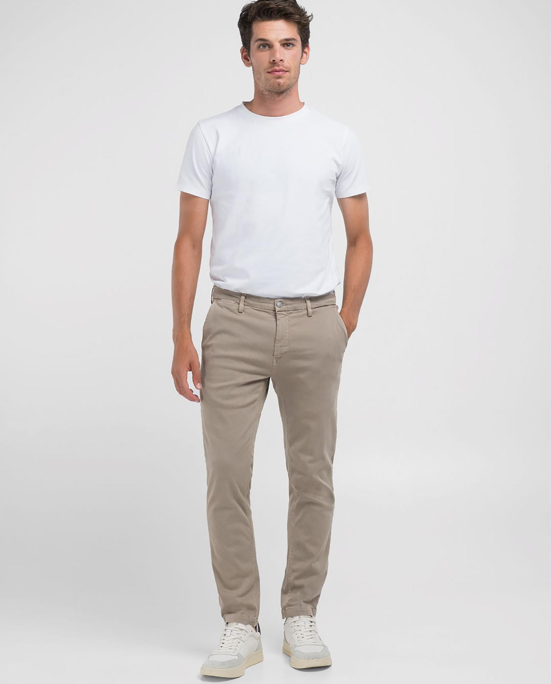 Chino de hombre slim fit con dos bolsillos franceses - Replay - Beige Beige-1