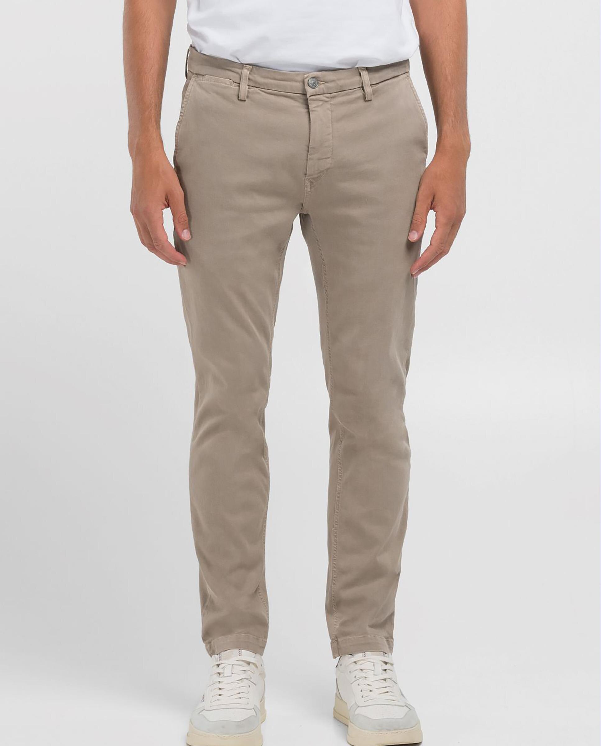 Chino de hombre slim fit con dos bolsillos franceses - Replay - Beige Beige-3