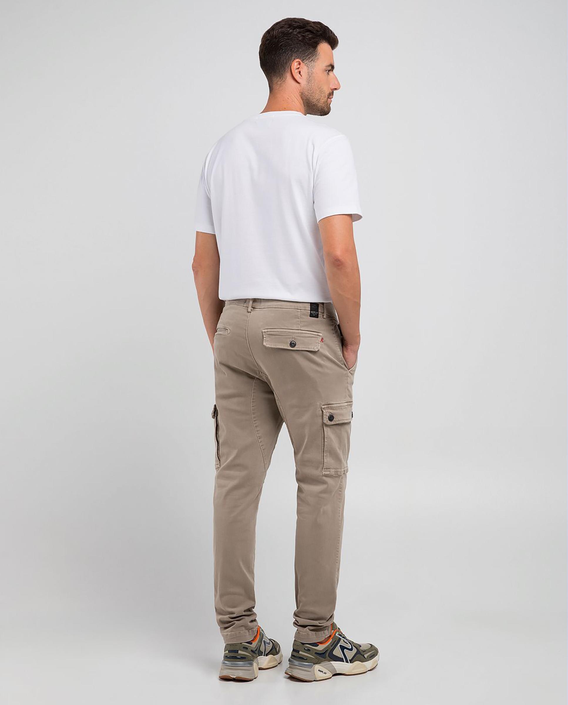 Vaqueros de hombre cargo slim elásticos - Replay - Beige Beige-2