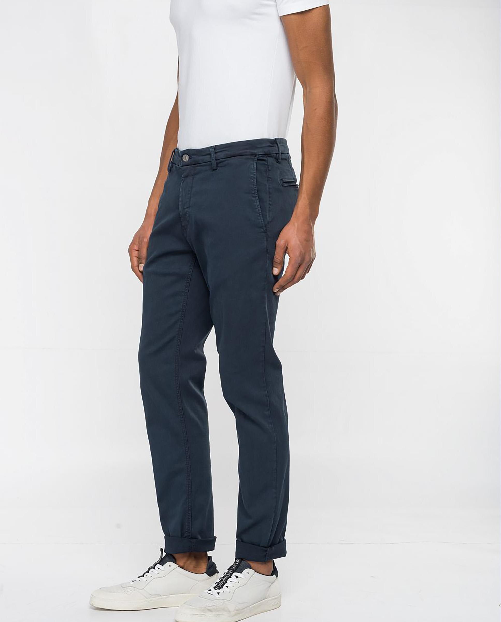 Chinos de hombre regular fit con bolsillos - Replay - Azul marino Azul marino-3