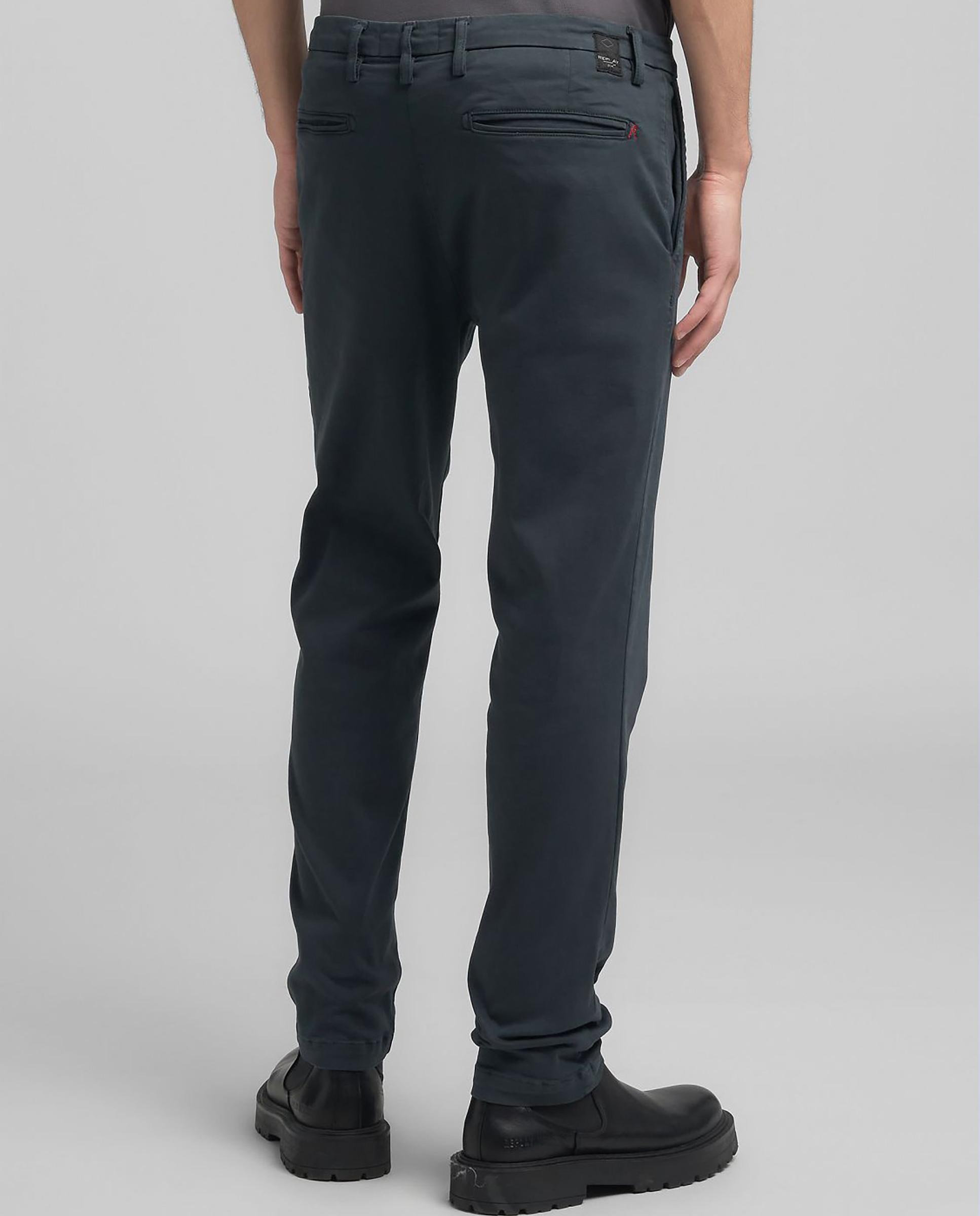 Chinos de hombre regular elásticos - Replay - Verde militar Verde militar-3