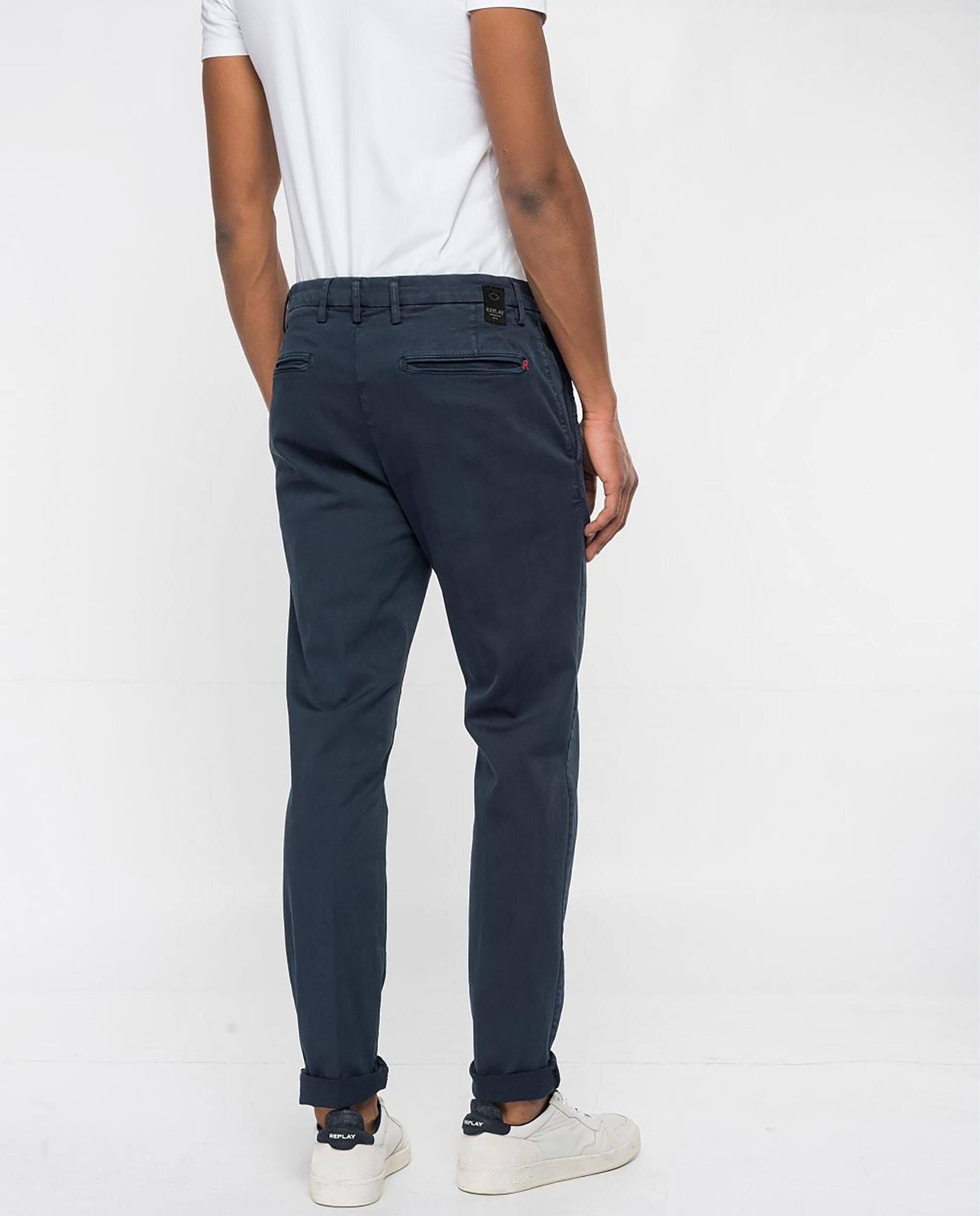 Chinos de hombre regular elásticos - Replay - Azul Azul-2