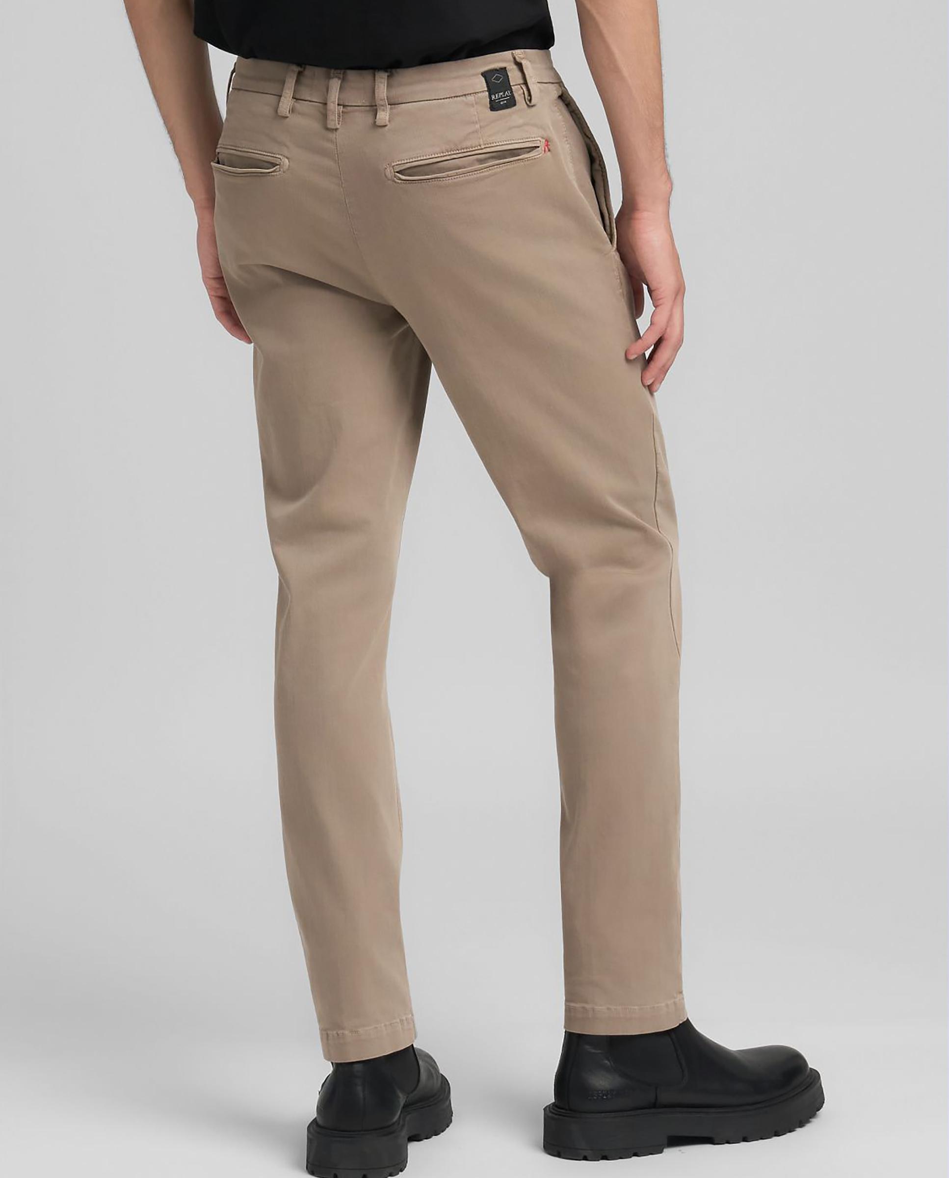 Chino de hombre regular fit con dos bolsillos franceses - Replay - Beige Beige-3