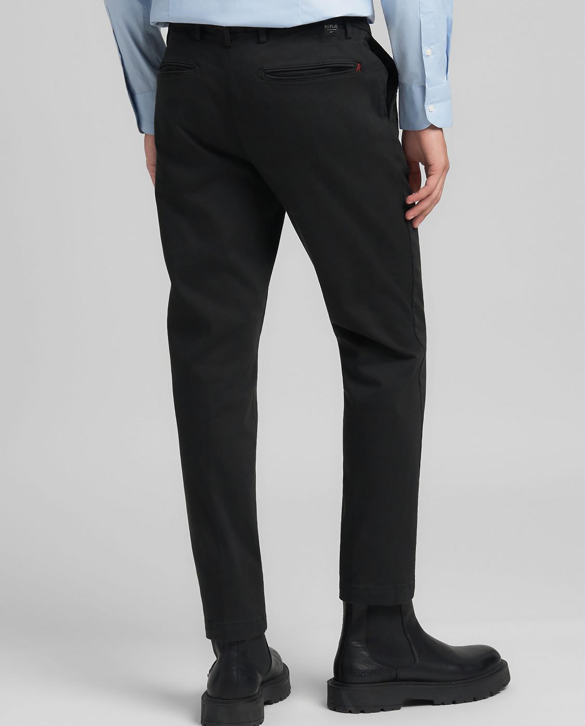 Chinos de hombre regular elásticos - Replay - Negro Negro-3