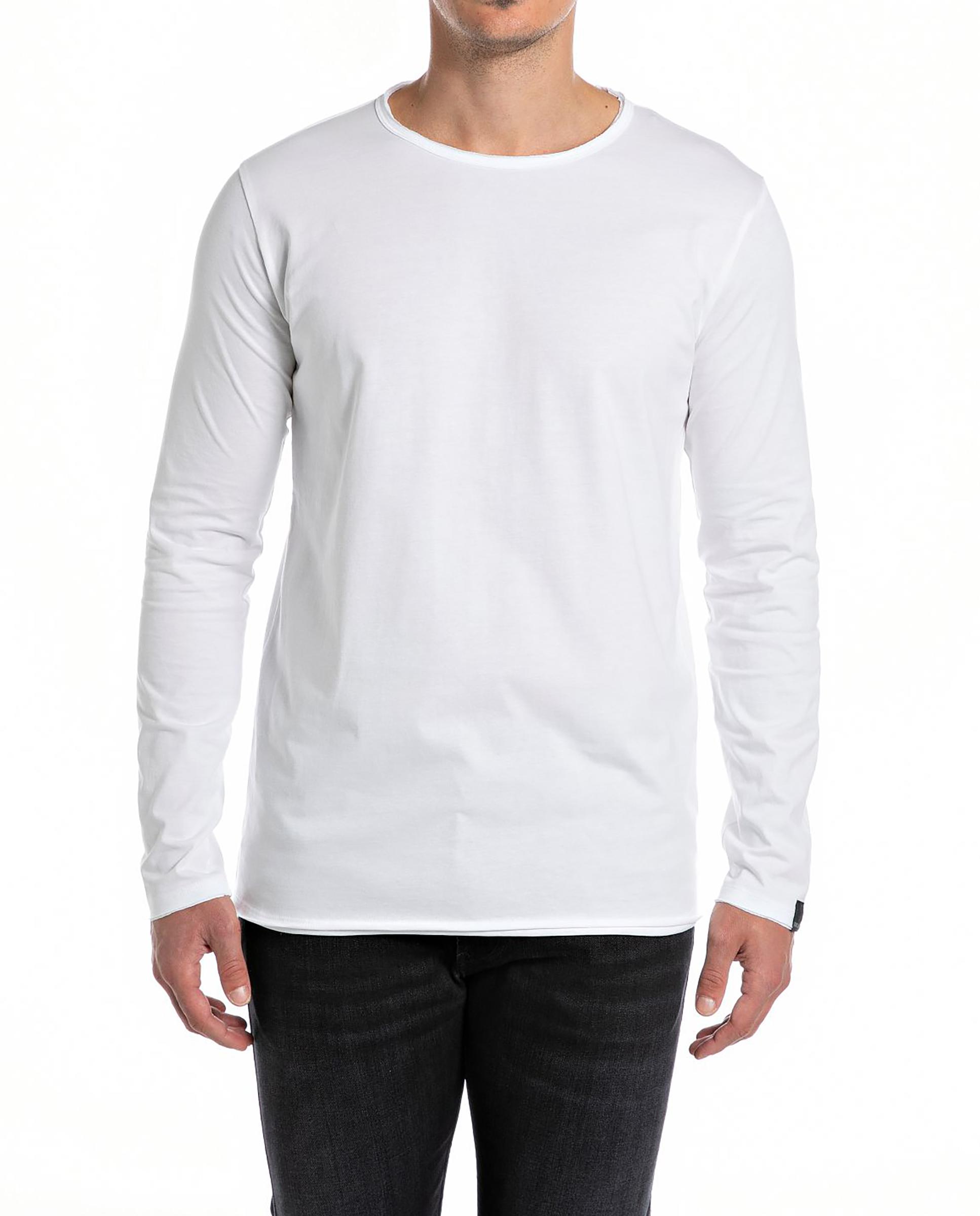 Camiseta de hombre de algodón de manga larga - Replay - Blanco Blanco-1