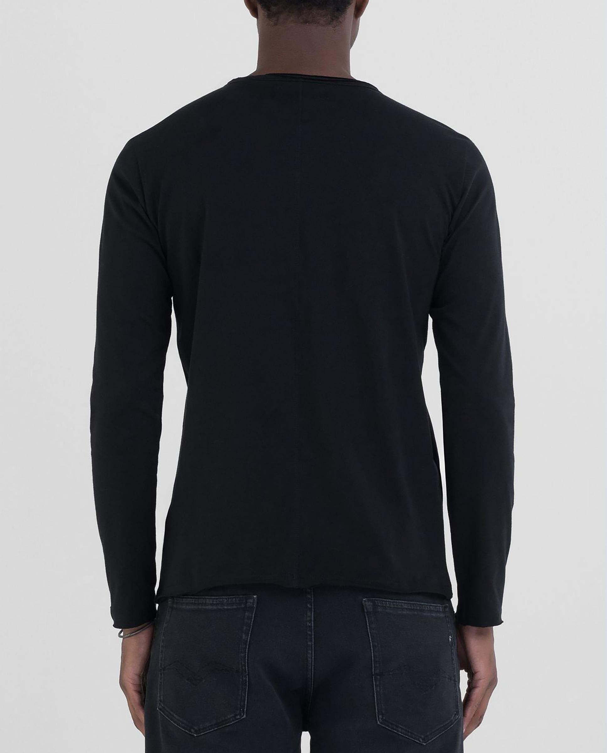 Camiseta de hombre de algodón de manga larga - Replay - Negro Negro-2