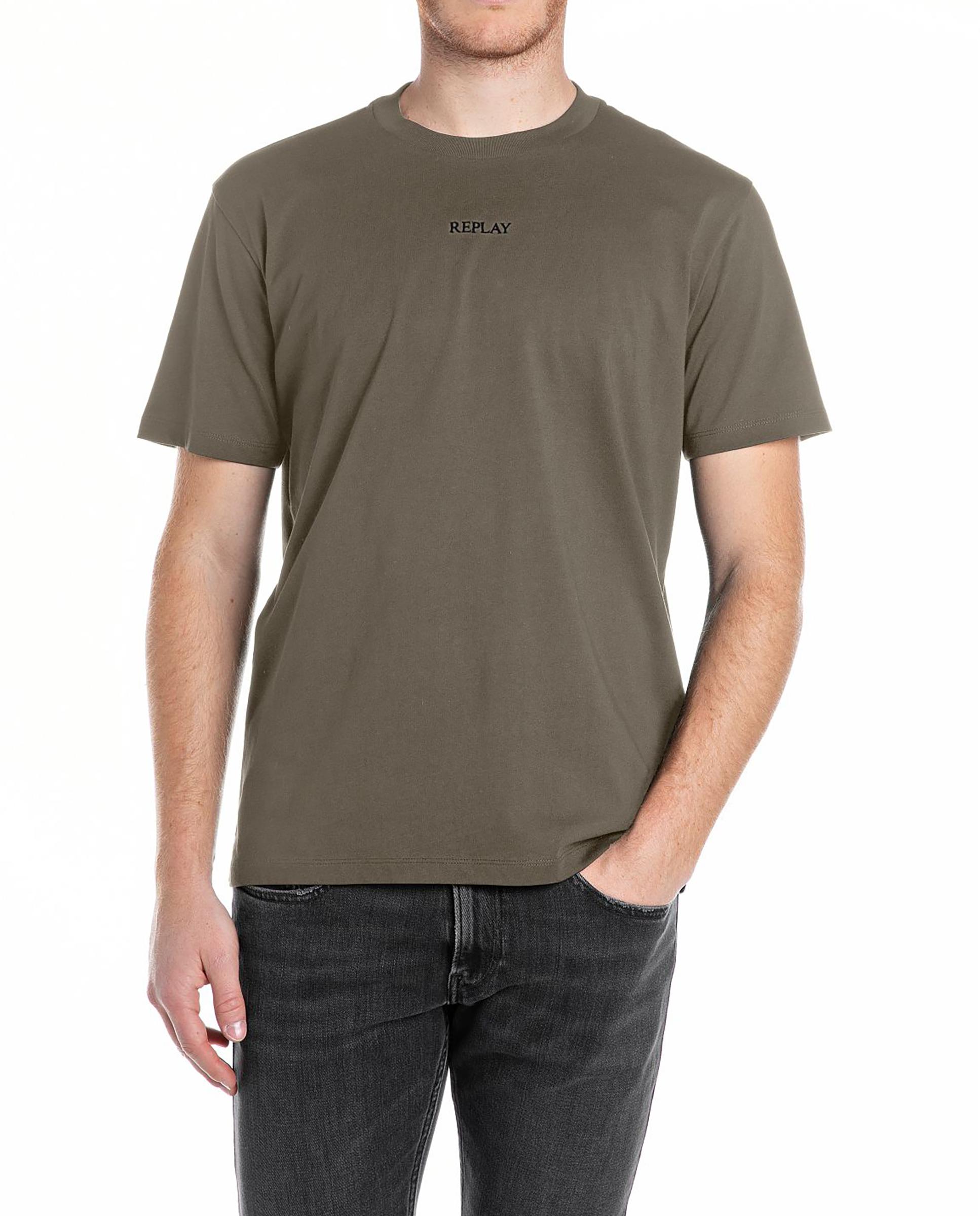 Camiseta de hombre de algodón de manga corta - Replay - Verde Verde-1