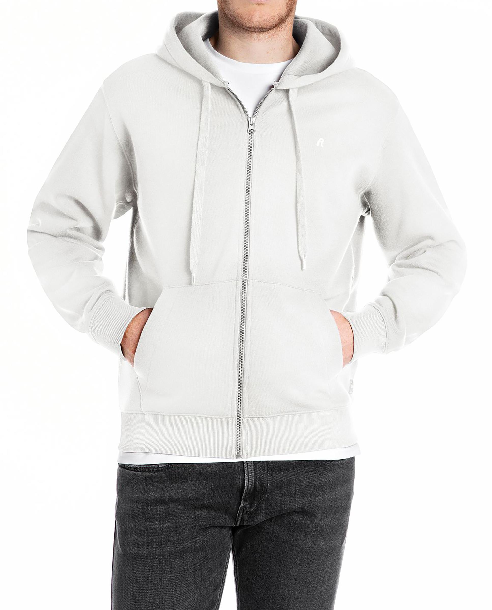 Sudadera de hombre con cremallera y capucha - Replay - Blanco Blanco-1