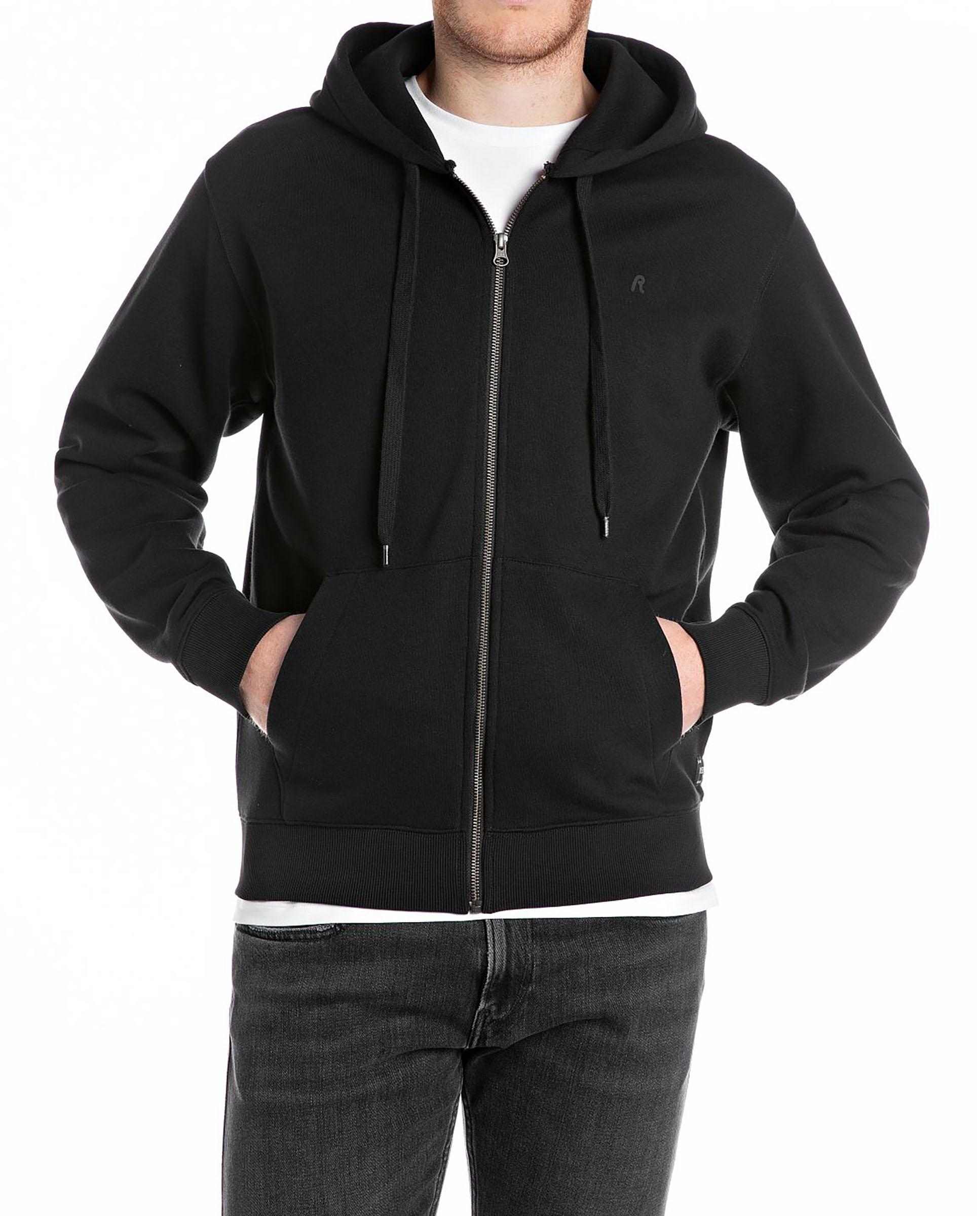 Imagen 0 de Sudadera de hombre con capucha y cremallera Negro