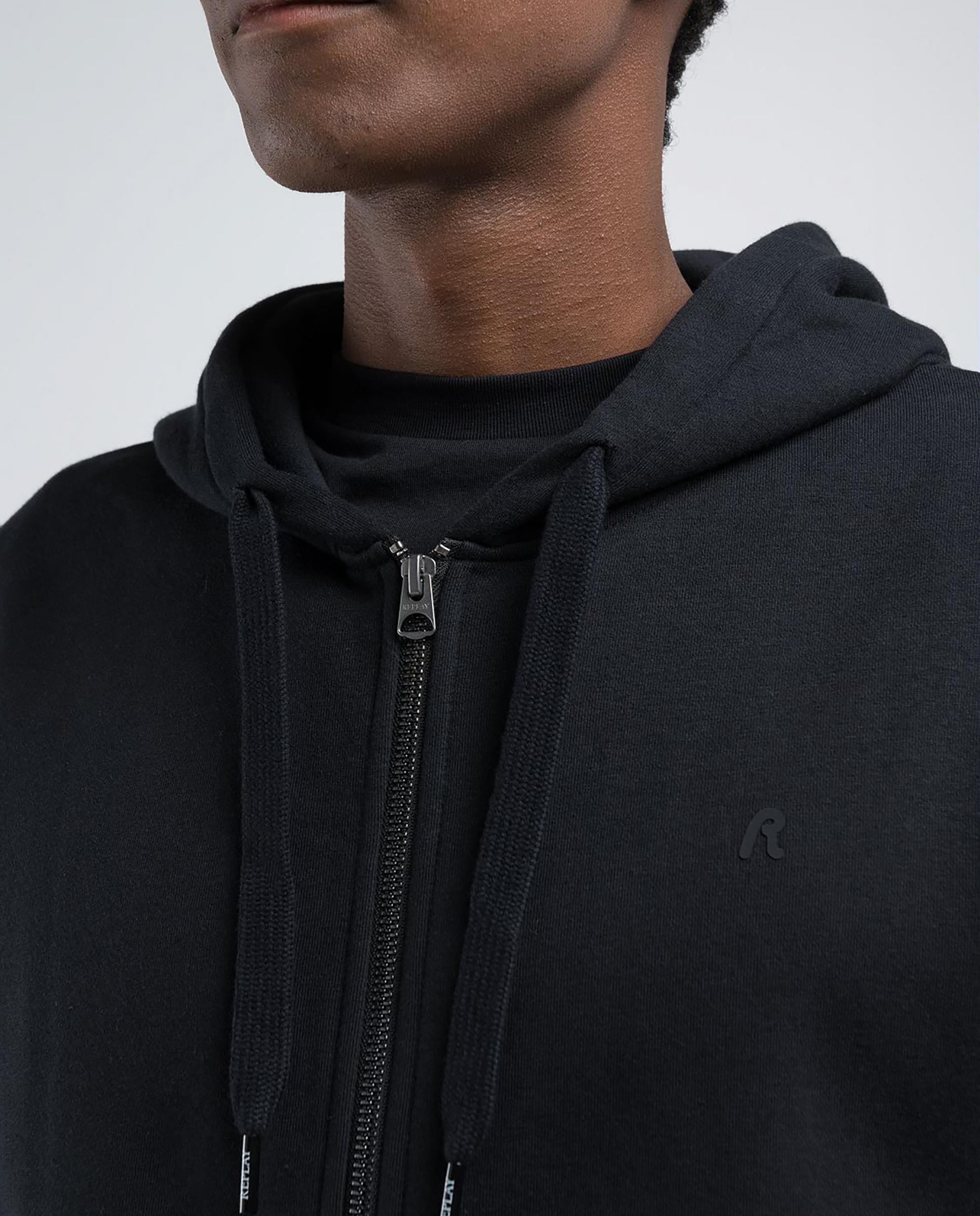 Sudadera de hombre con cremallera y capucha - Replay - Negro Negro-3
