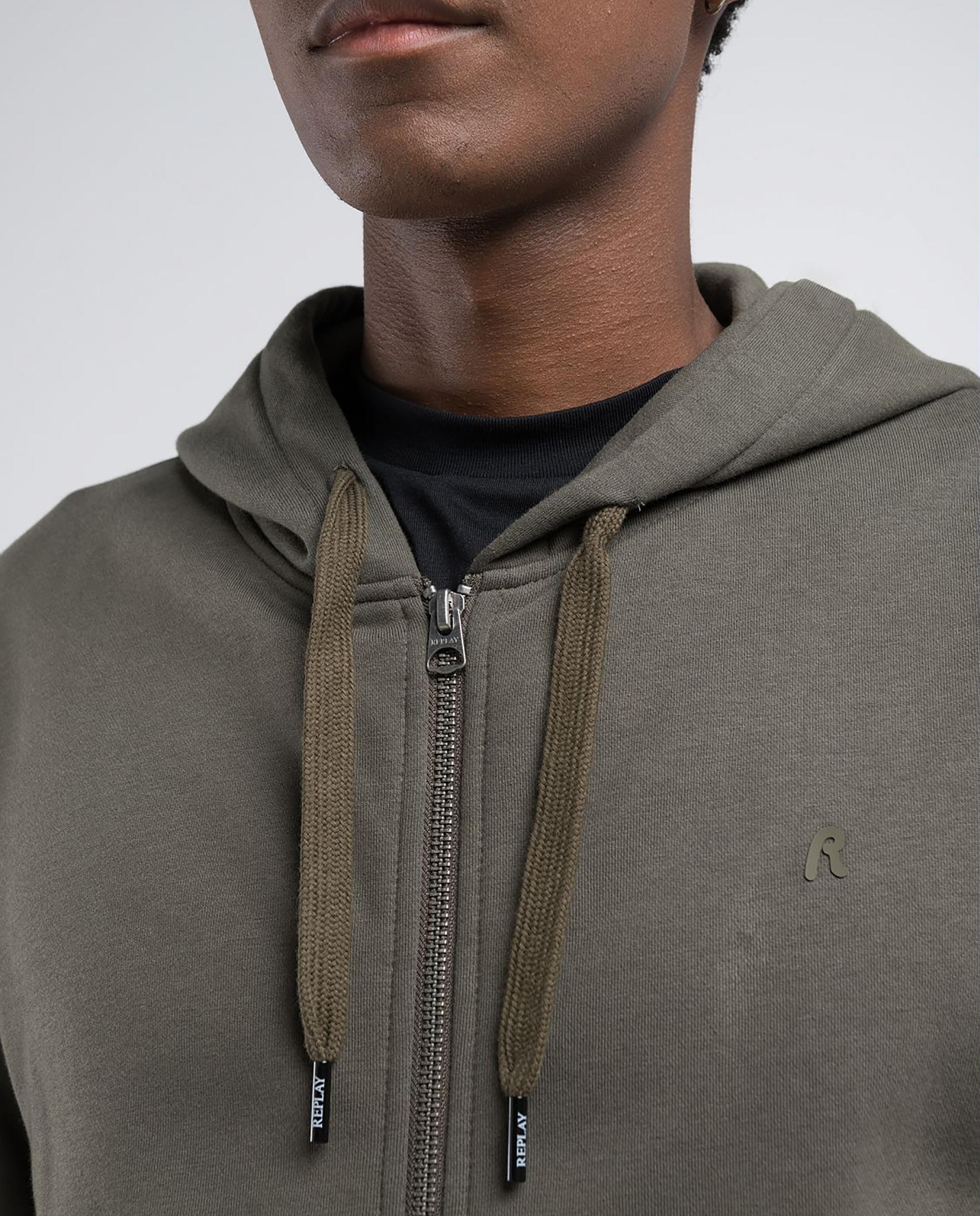 Sudadera de hombre con cremallera y capucha - Replay - Verde pardo Verde pardo-3