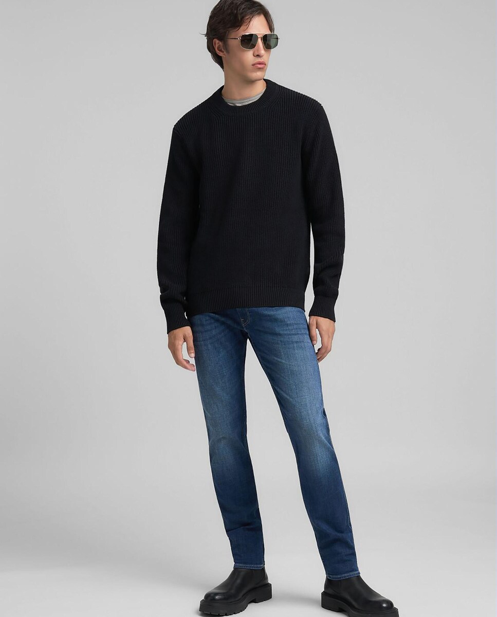 Jerseys Personalizados Sueter Negro Hombre Cuello Redondo Jersey