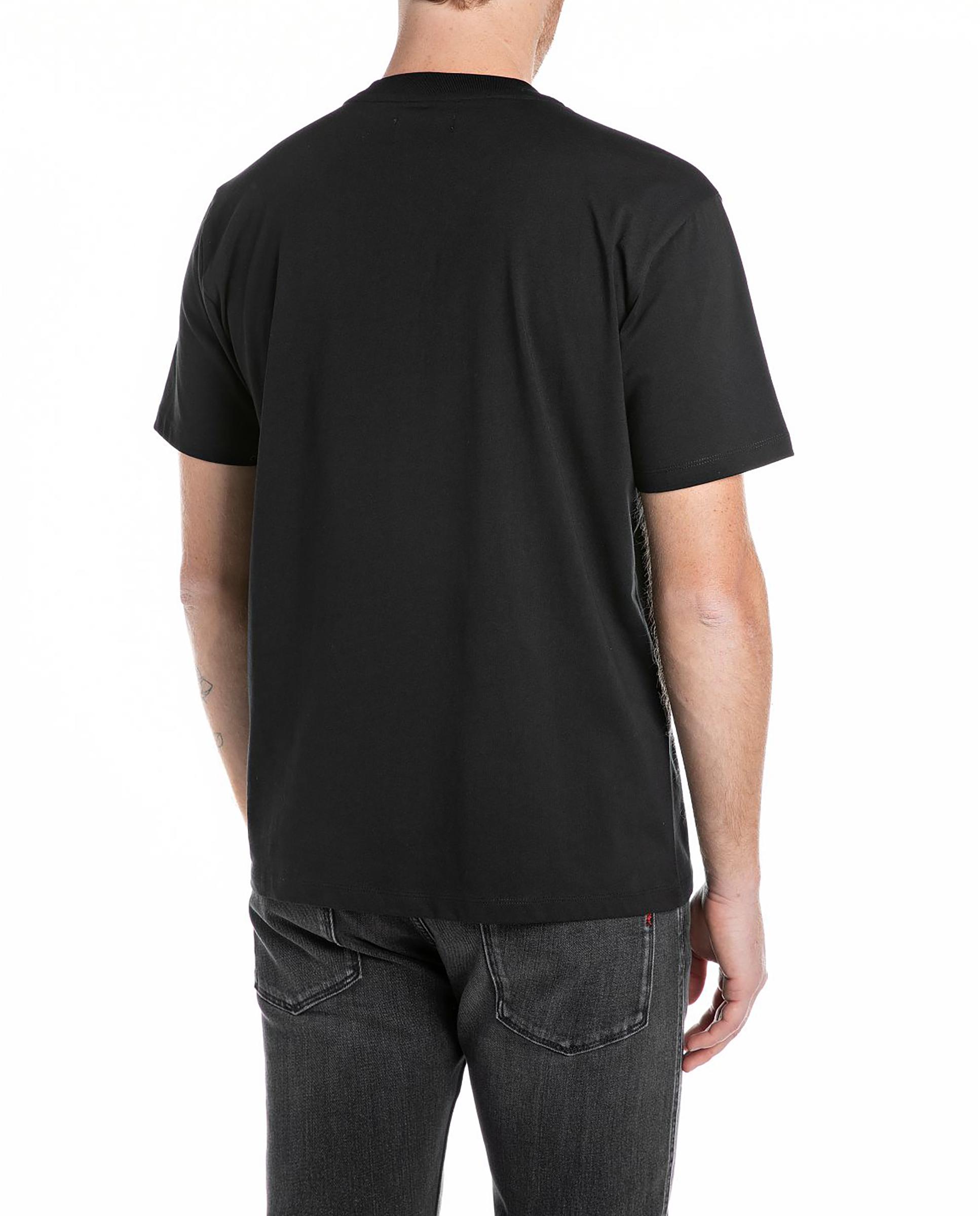 Camiseta de hombre de algodón de manga corta - Replay - Negro Negro-2