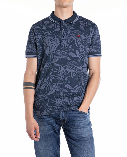 Imagen 0 de Polo piqué de hombre de manga corta estampado floral