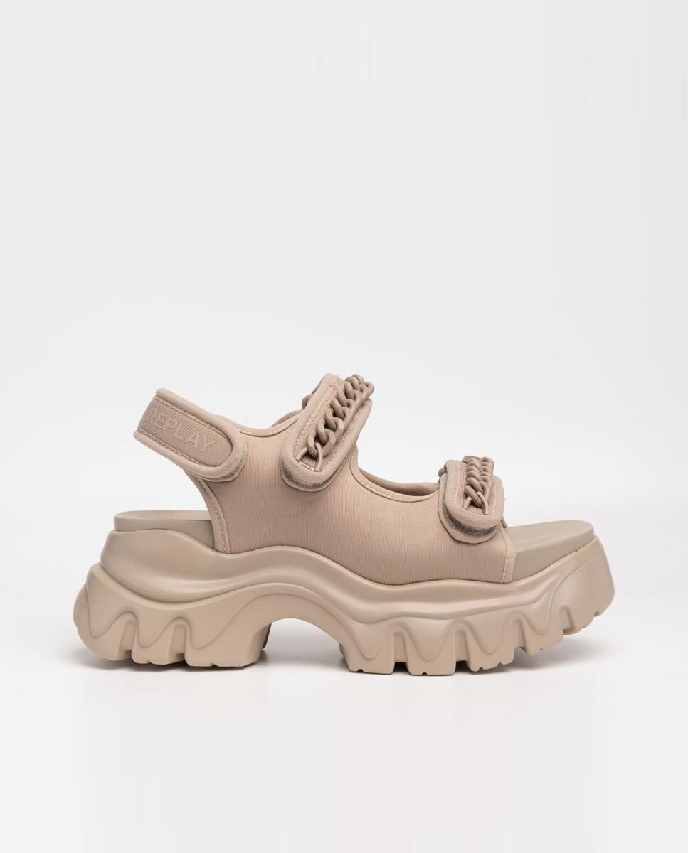 Sandalias de plataforma de mujer con tiras cadena · Replay · El