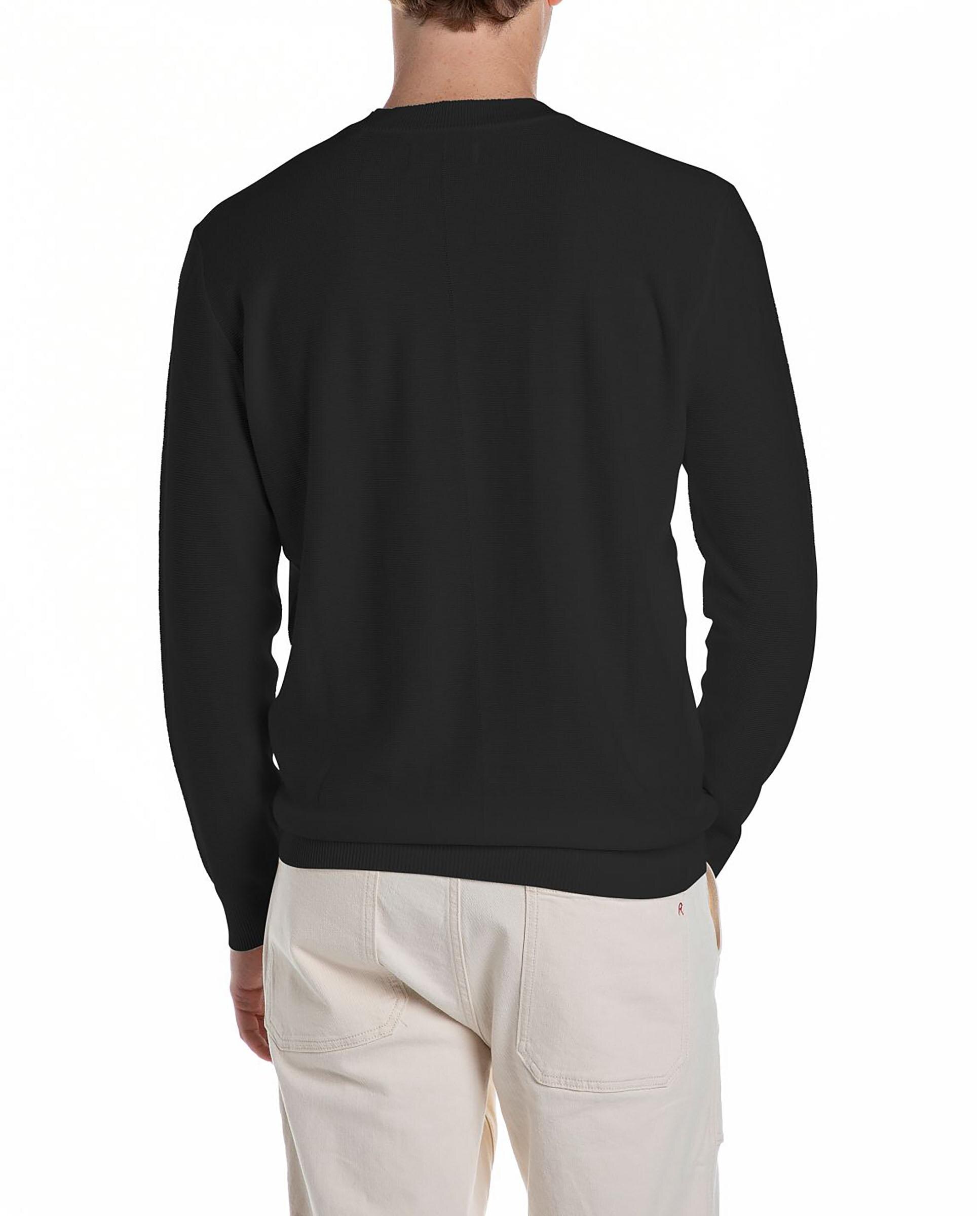 Jersey de hombre de cuello redondo de algodón - Replay - Negro Negro-2
