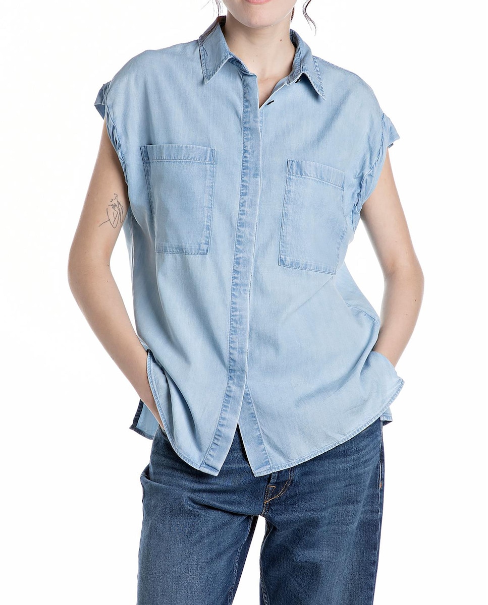 Camisa vaquera de mujer sin mangas · Replay · El Corte Inglés