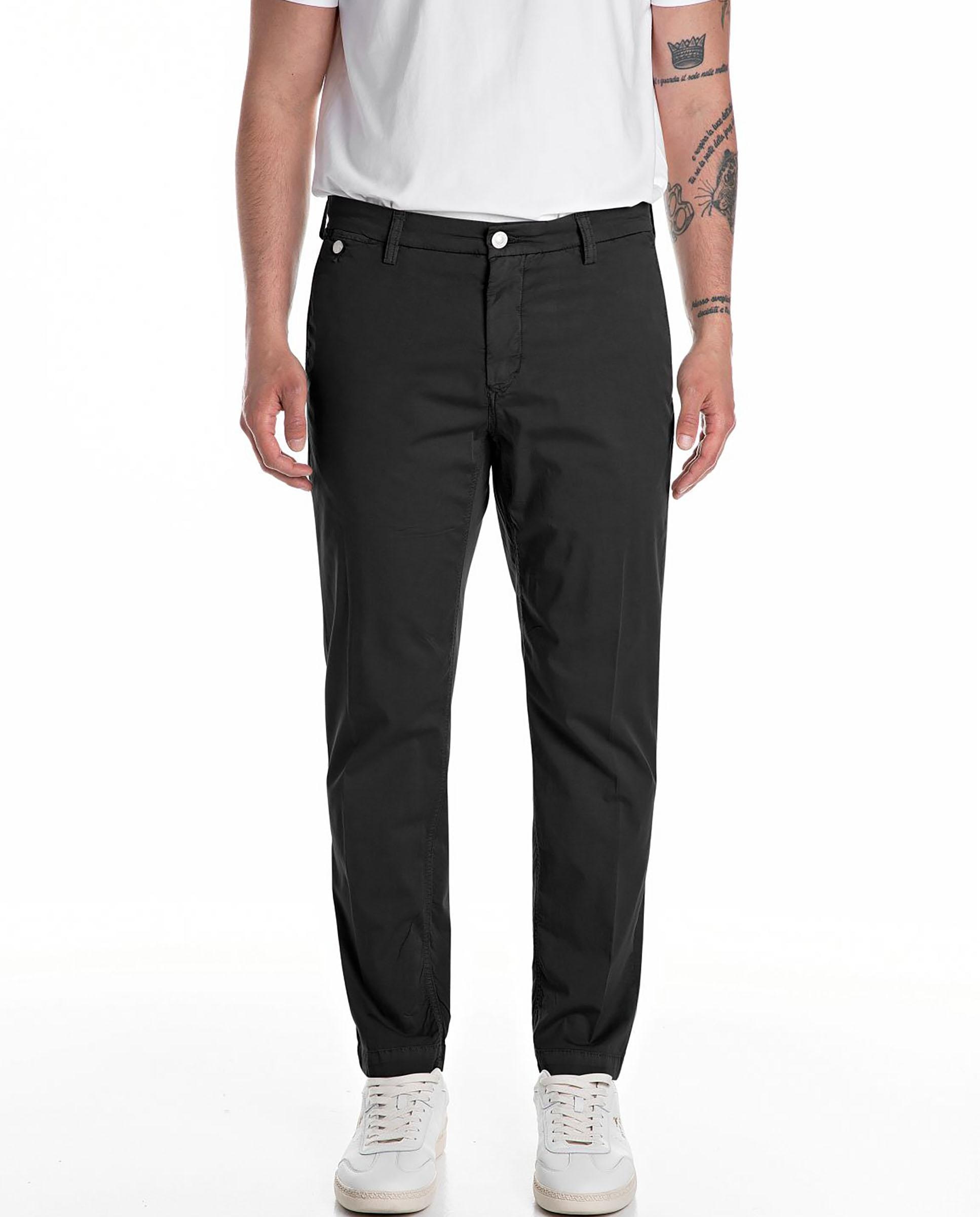 Chino de hombre regular fit de algodón - Replay - Negro Negro-1