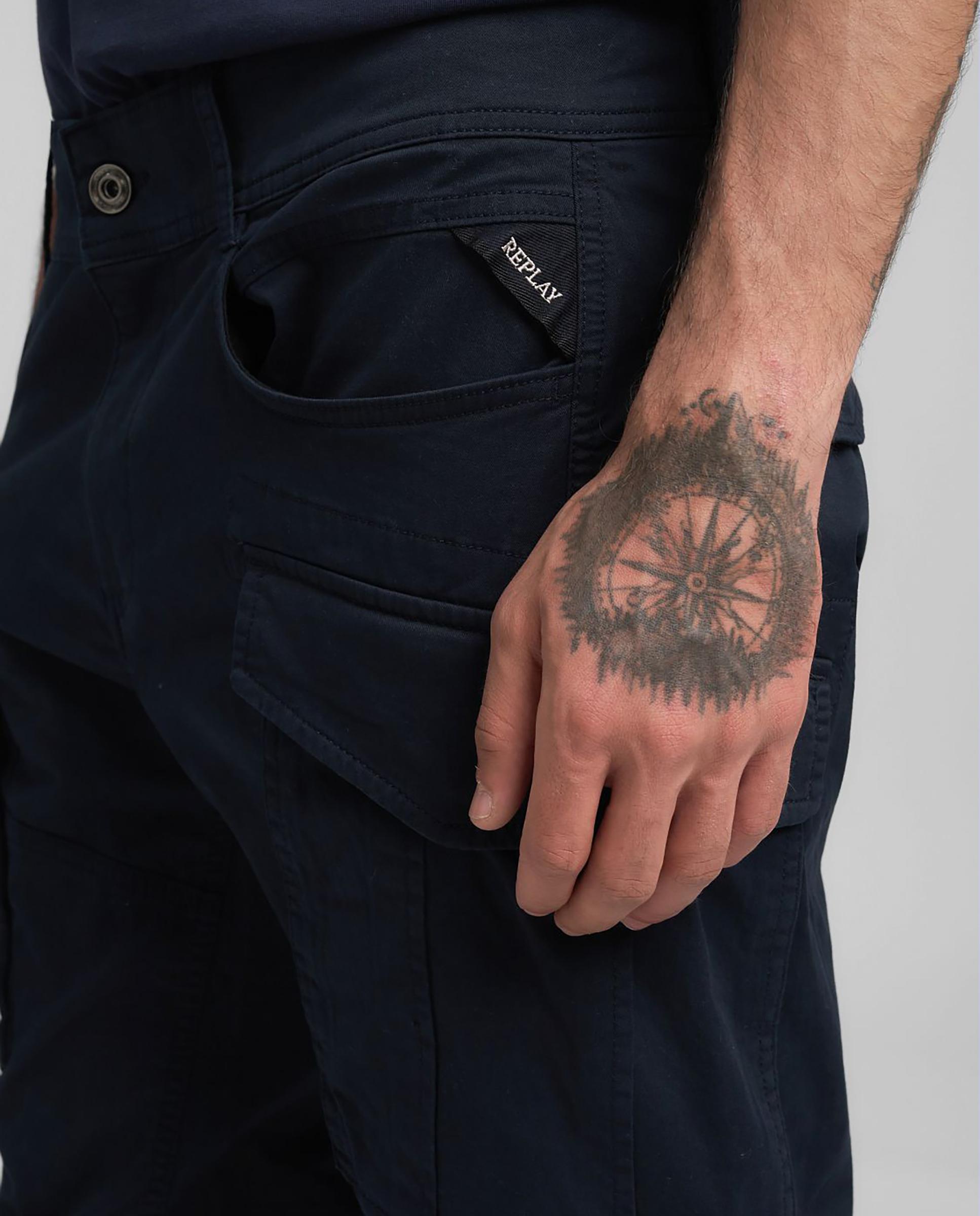Imagen 4 de Pantalón cargo de hombre regular - Replay - Azul oscuro Azul oscuro