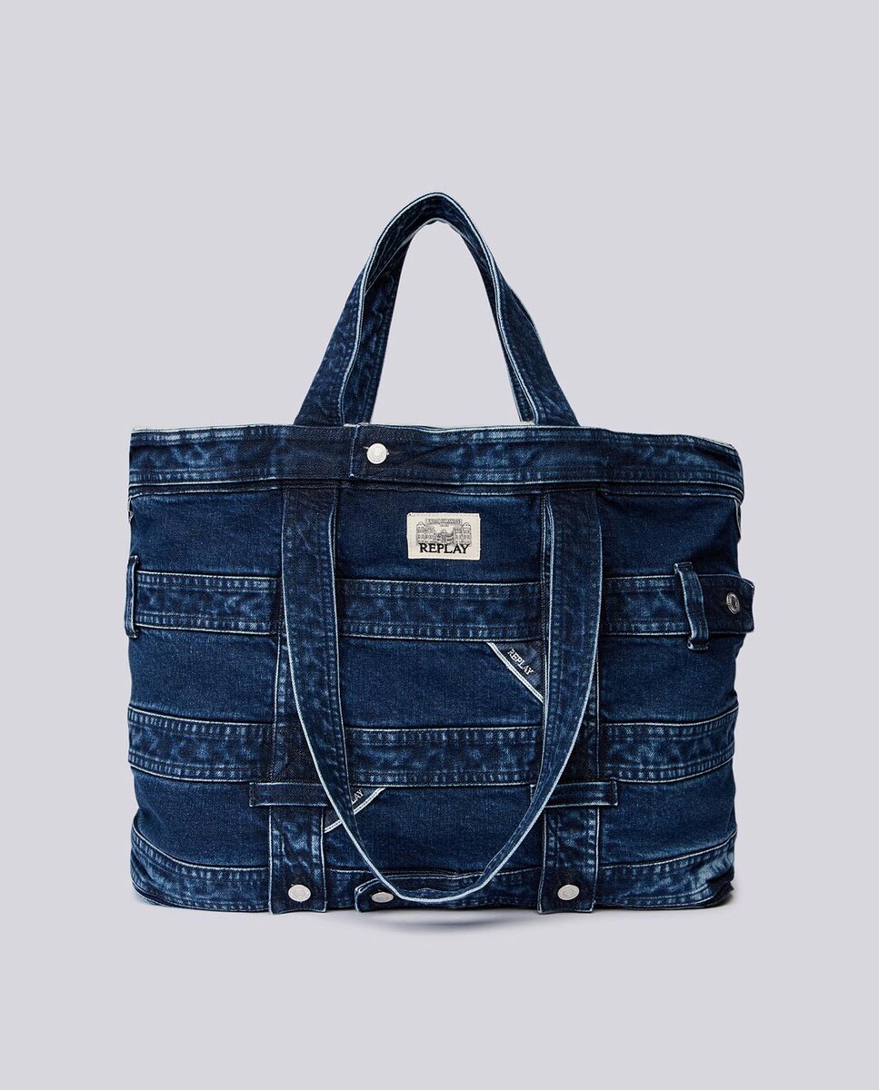 Bolso de hombro denim con efecto lavado · Replay · El Corte Inglés