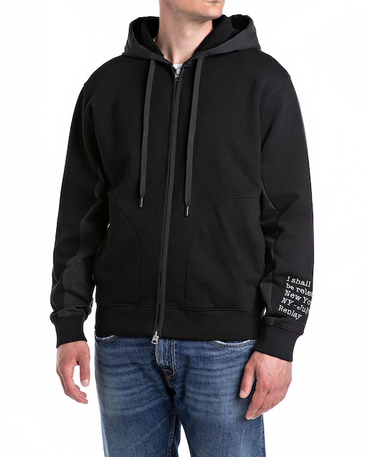 Imagen 0 de Sudadera de hombre de algodón con capucha y cremallera