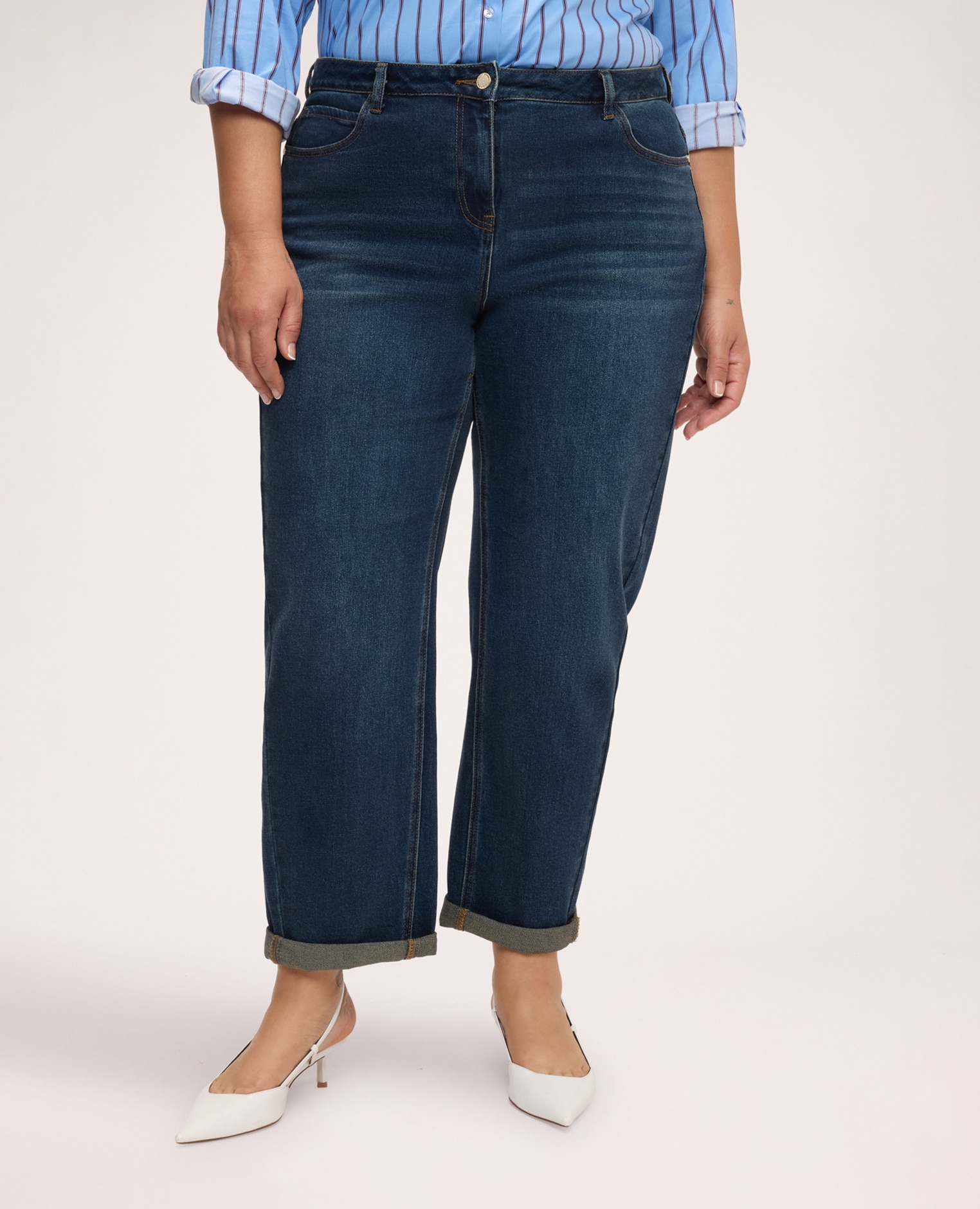 Jeans de mujer balloon lavado used ajuste y diseño para el máximo confort - Fiorella Rubino - Azul Azul-3