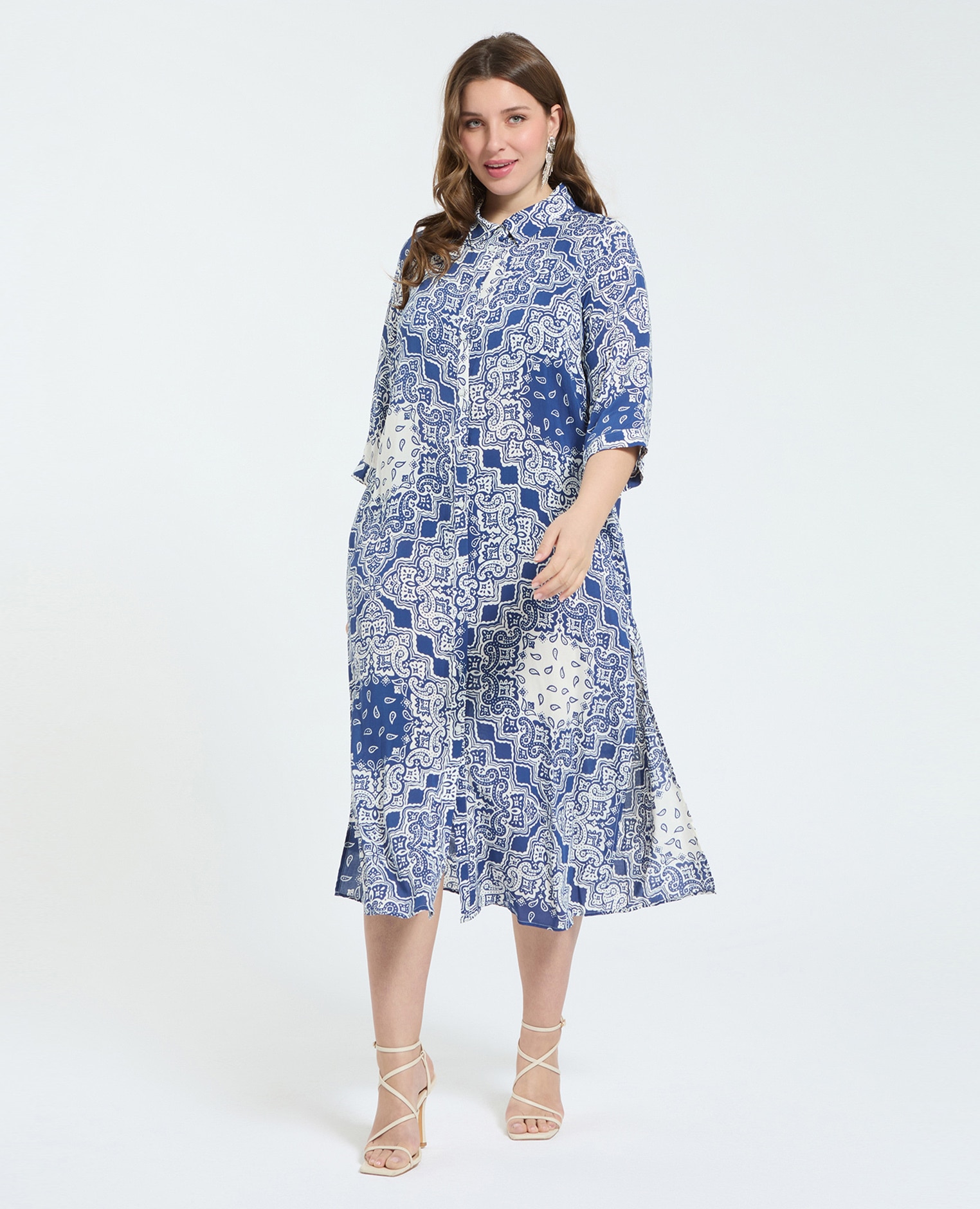 Fiorella Rubino - Vestido camisero estampado bandana confeccionada para una sensación agradable sobre la piel.