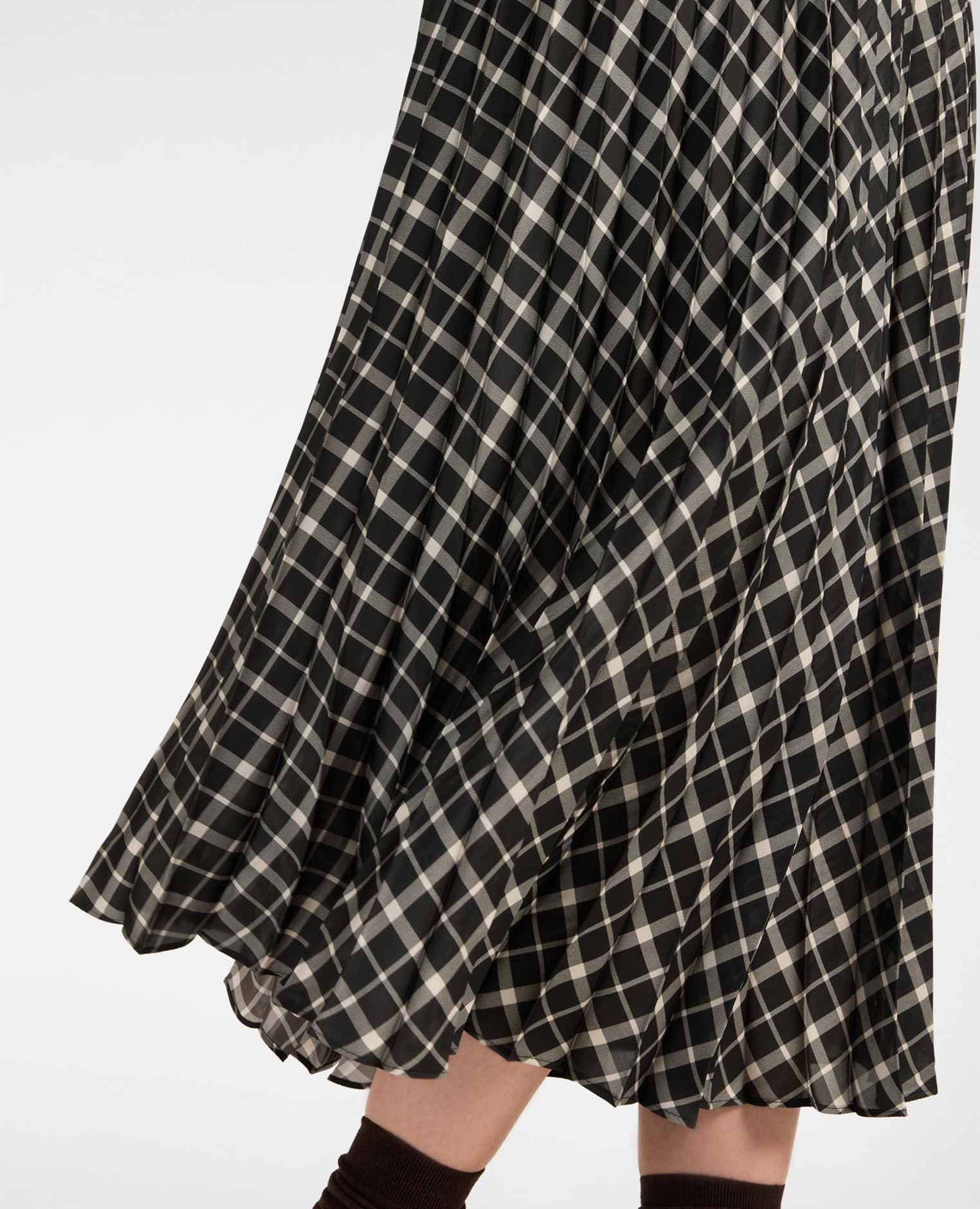 Falda plisada larga estampado patchwork largo midi con banda elástica en la cintura - Elena Miró - Negro Negro-4