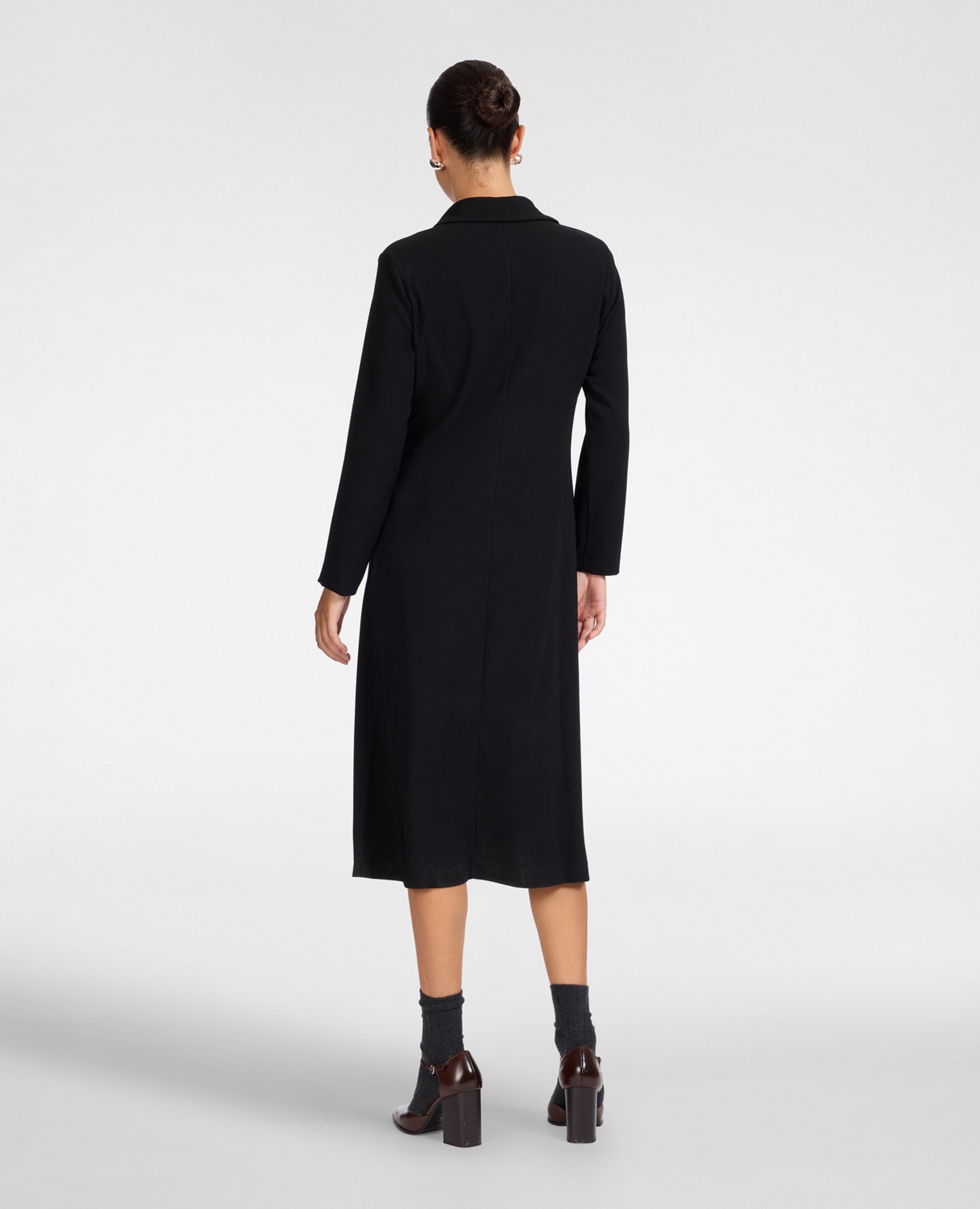Vestido de cady línea evasé - Elena Miró - Negro Negro-2
