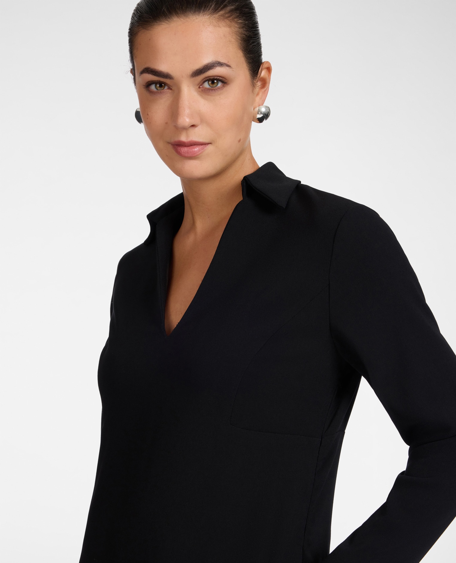 Vestido de cady línea evasé - Elena Miró - Negro Negro-4
