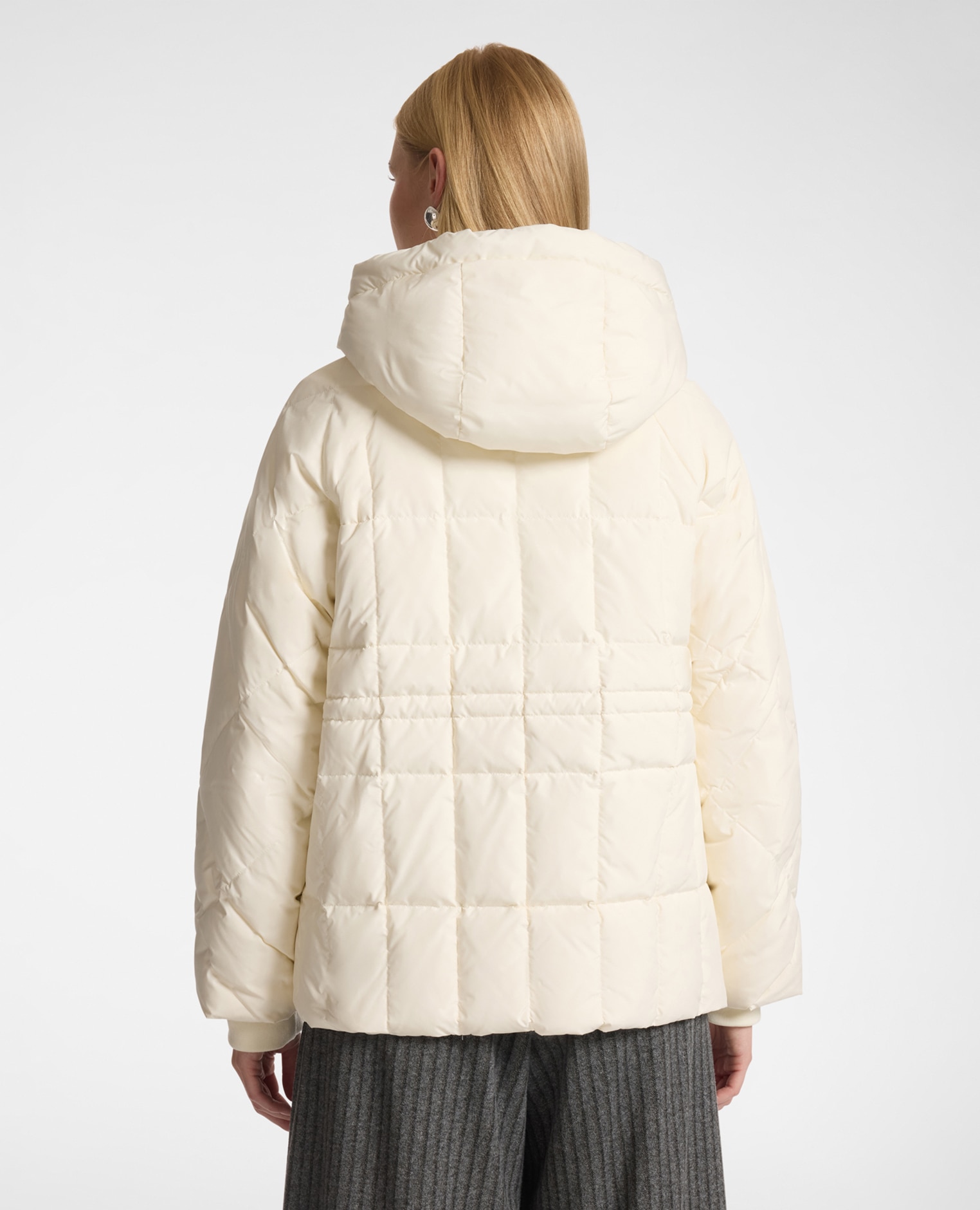 Imagen 2 de Plumífero de mujer ligero de nylon acolchado longitud media ajuste regular - Elena Miró - Blanco Blanco