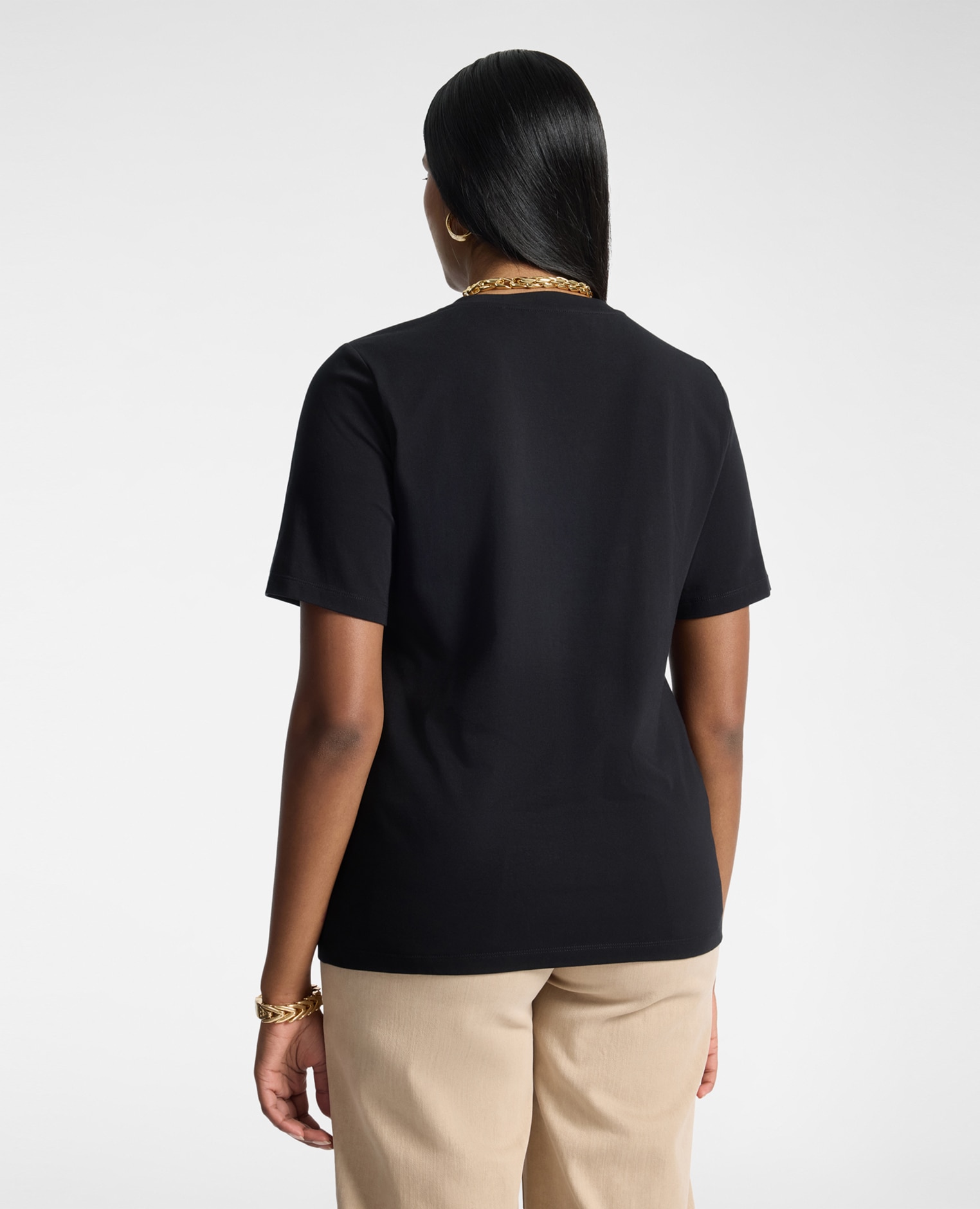 Camiseta de mujer con bordado floral y estrás ajuste regular - Elena Miró - Negro Negro-2