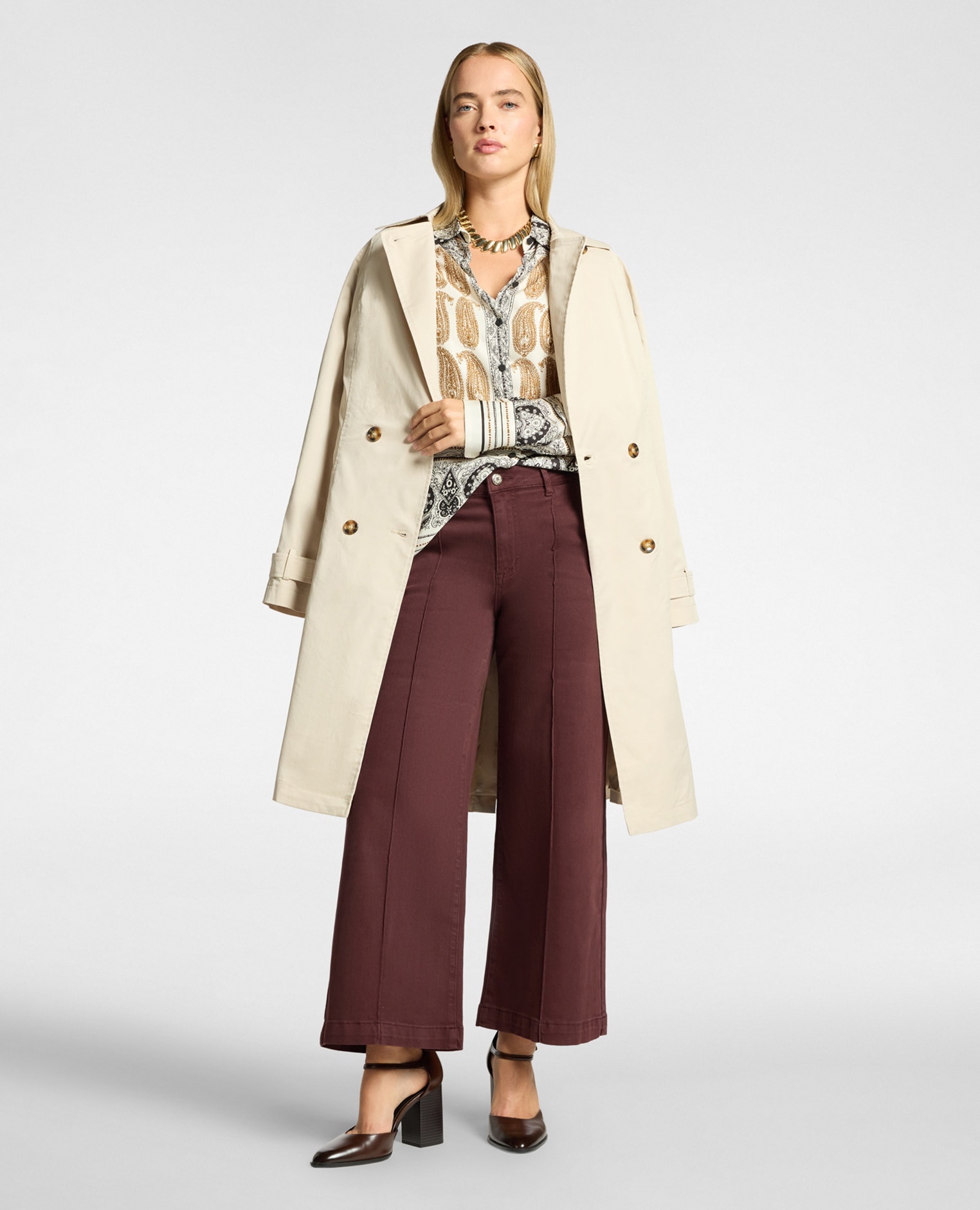 Imagen 0 de Pantalones de mujer palazzo cropped de talle alto largo medio con pierna ancha tipo palazzo Rojo