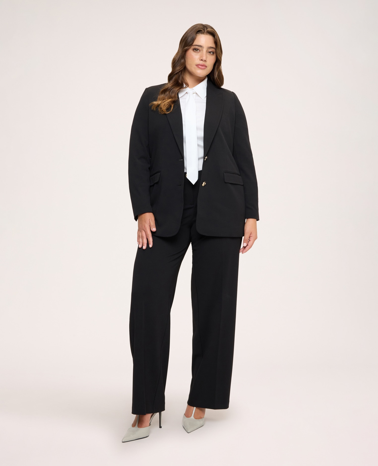 Imagen 0 de Pantalones de mujer wide leg en tejido stretch ajuste y diseño para el máximo confort Negro