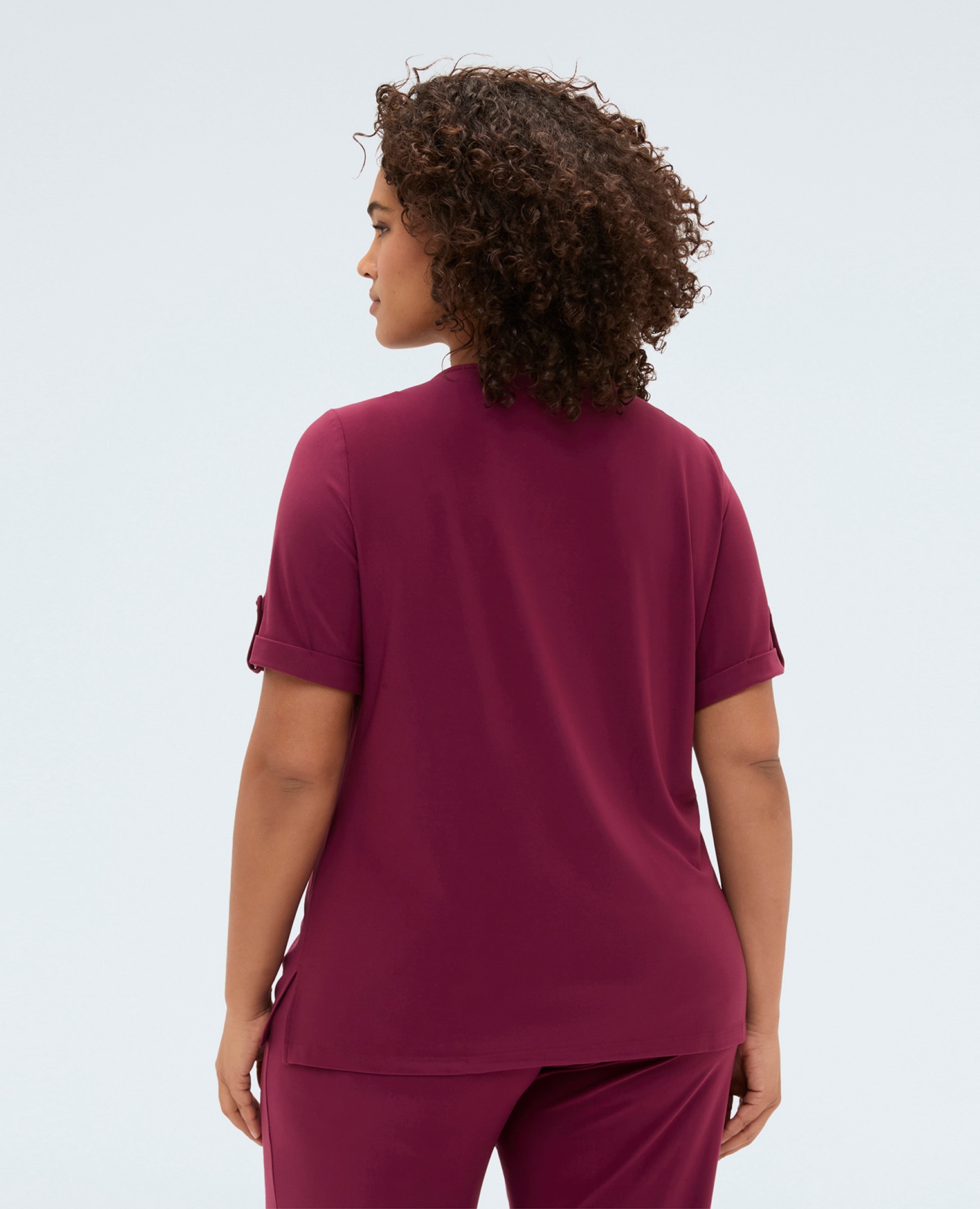 Camiseta de mujer de jersey con drapeado ajuste y diseño para el máximo confort - Fiorella Rubino - Burdeos Burdeos-2