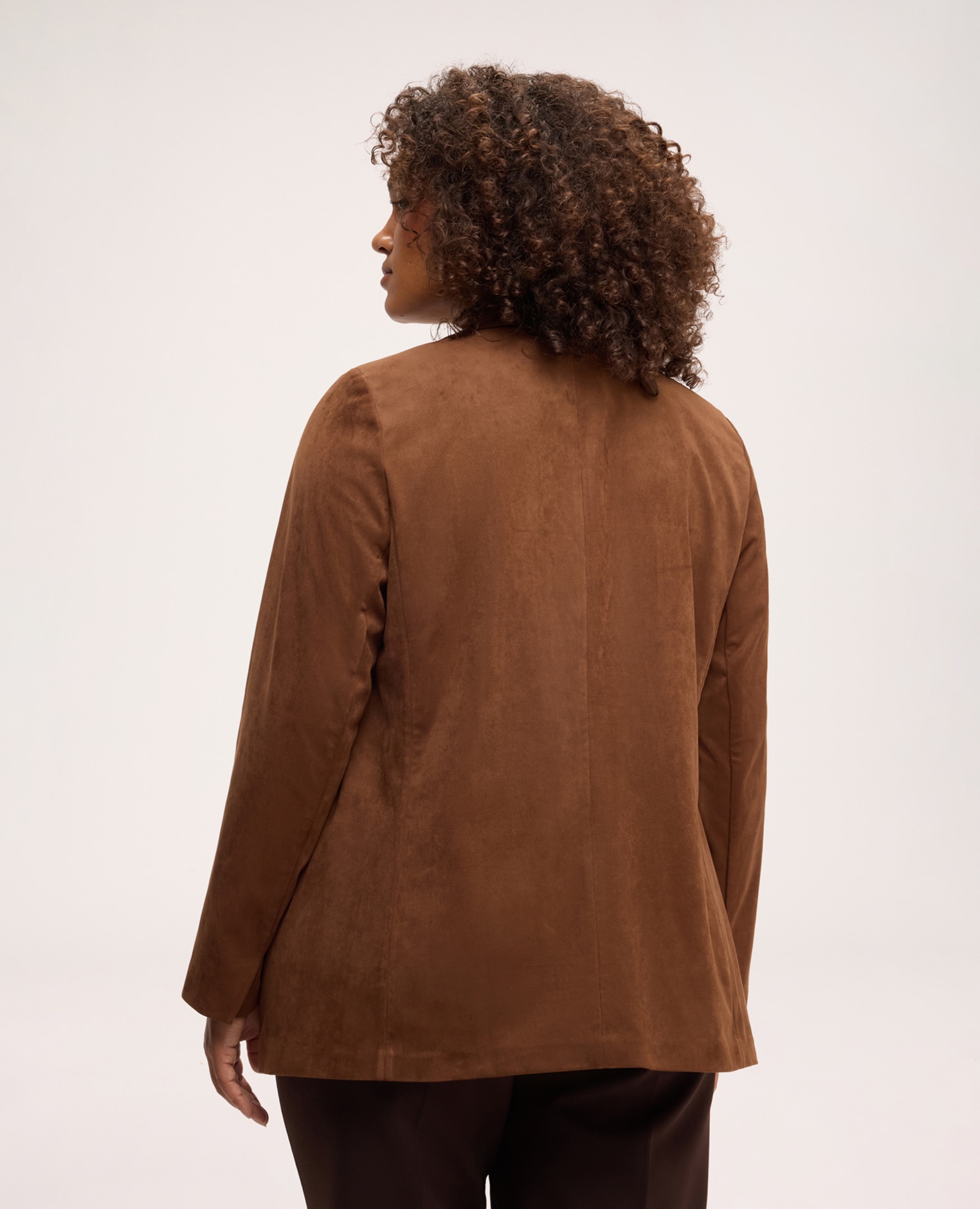Blazer de mujer en tejido soft touch tejido de súper tendencia - Fiorella Rubino - Marrón Marrón-2