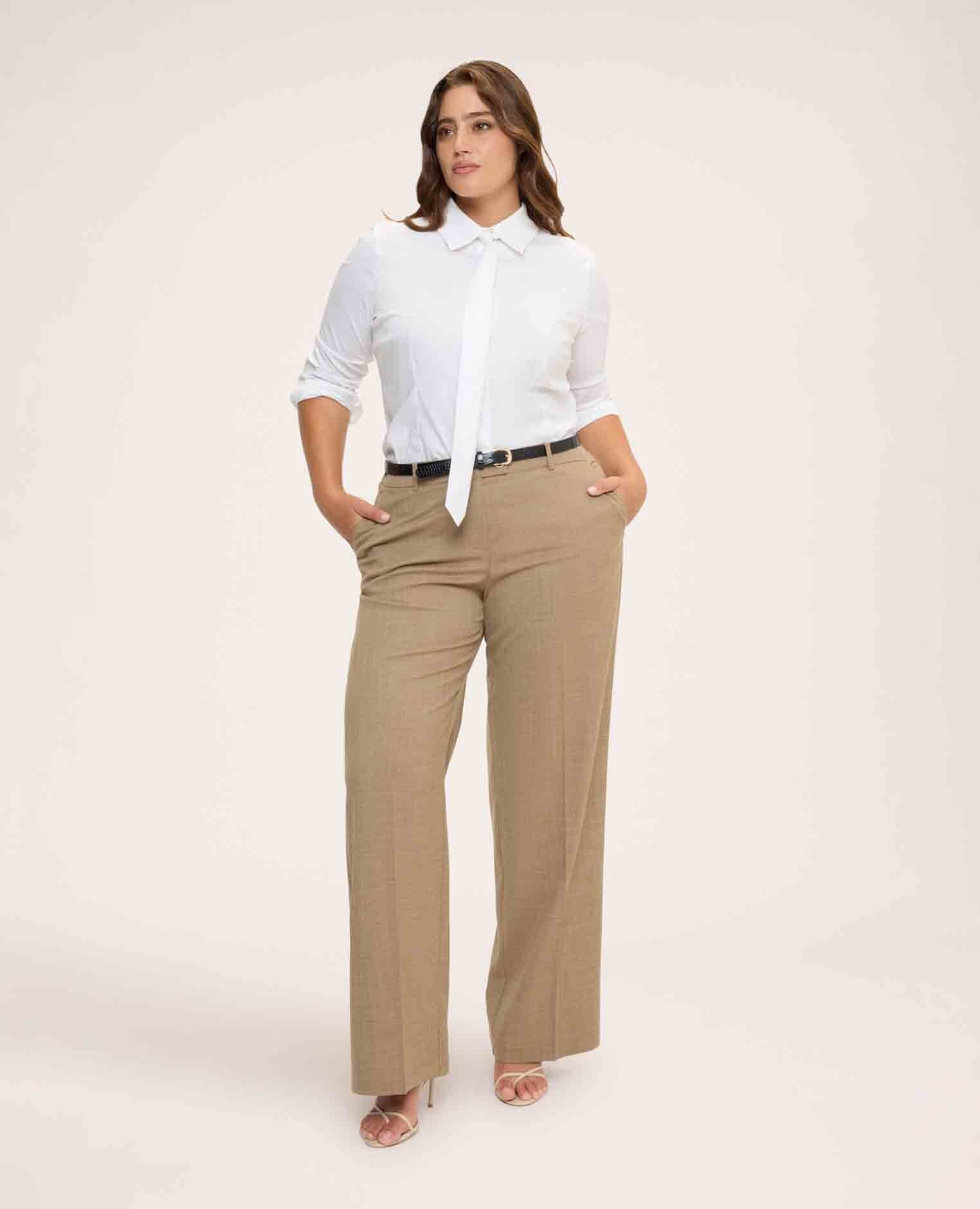Camisa de mujer con corbata removible cierre con botones dorados - Fiorella Rubino - Blanco Blanco-3