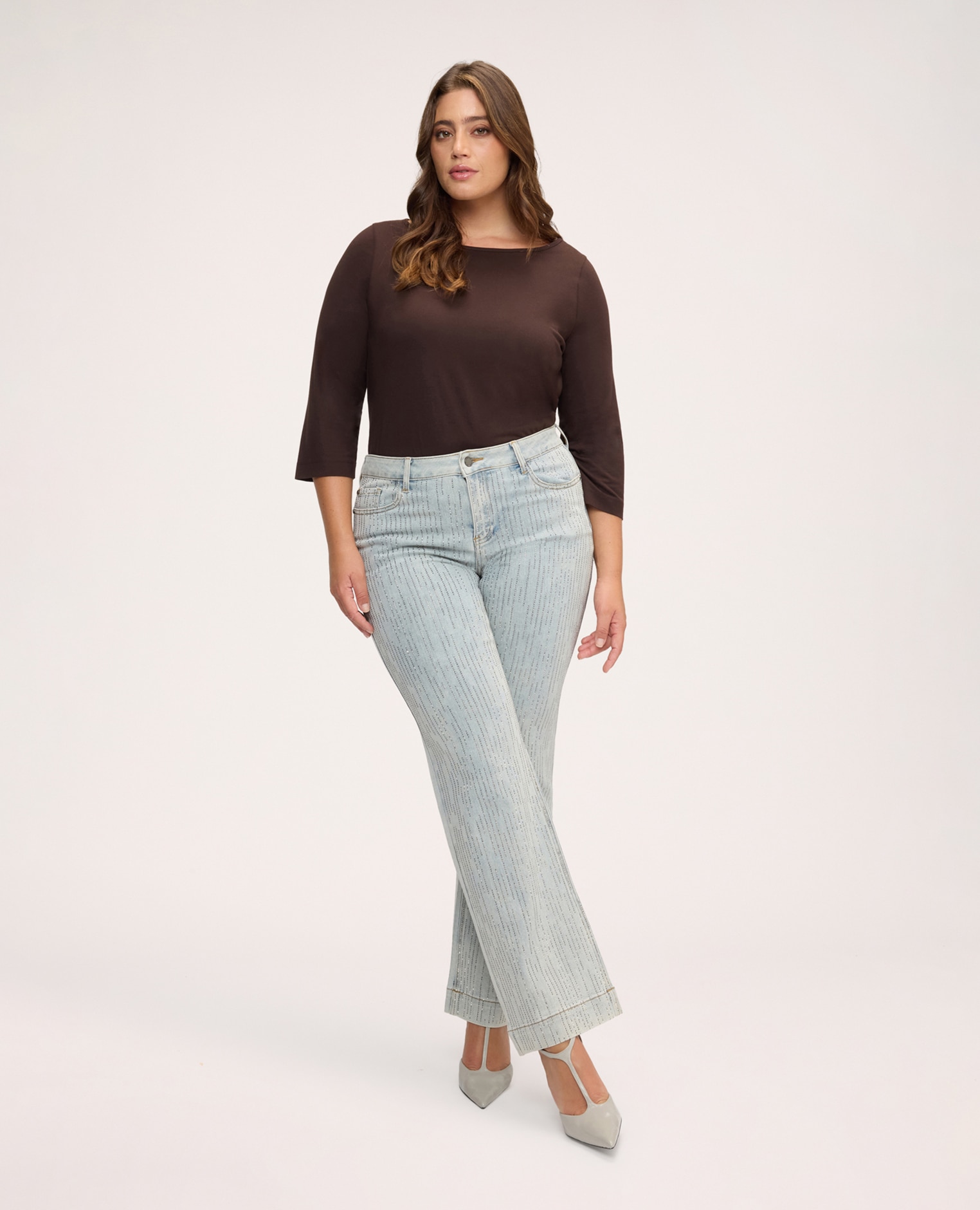 Camiseta de mujer con escote barco ajuste para el máximo confort - Fiorella Rubino - Marrón Marrón-3