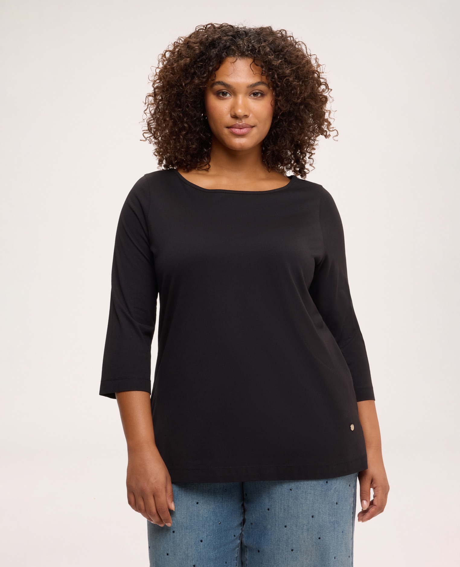 Imagen 0 de Camiseta de mujer con escote barco ajuste para el máximo confort Negro