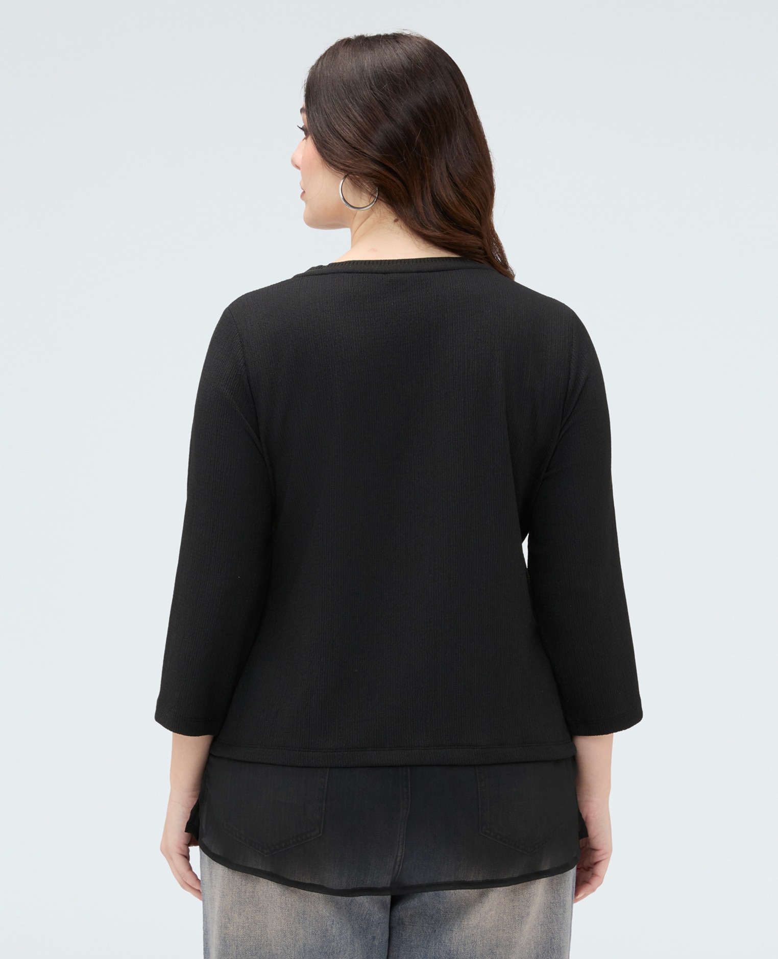 Camiseta de mujer de jersey con aplicaciones aplicaciones luminosas decorativas distribuidas en la parte delantera - Fiorella Rubino - Negro Negro-2