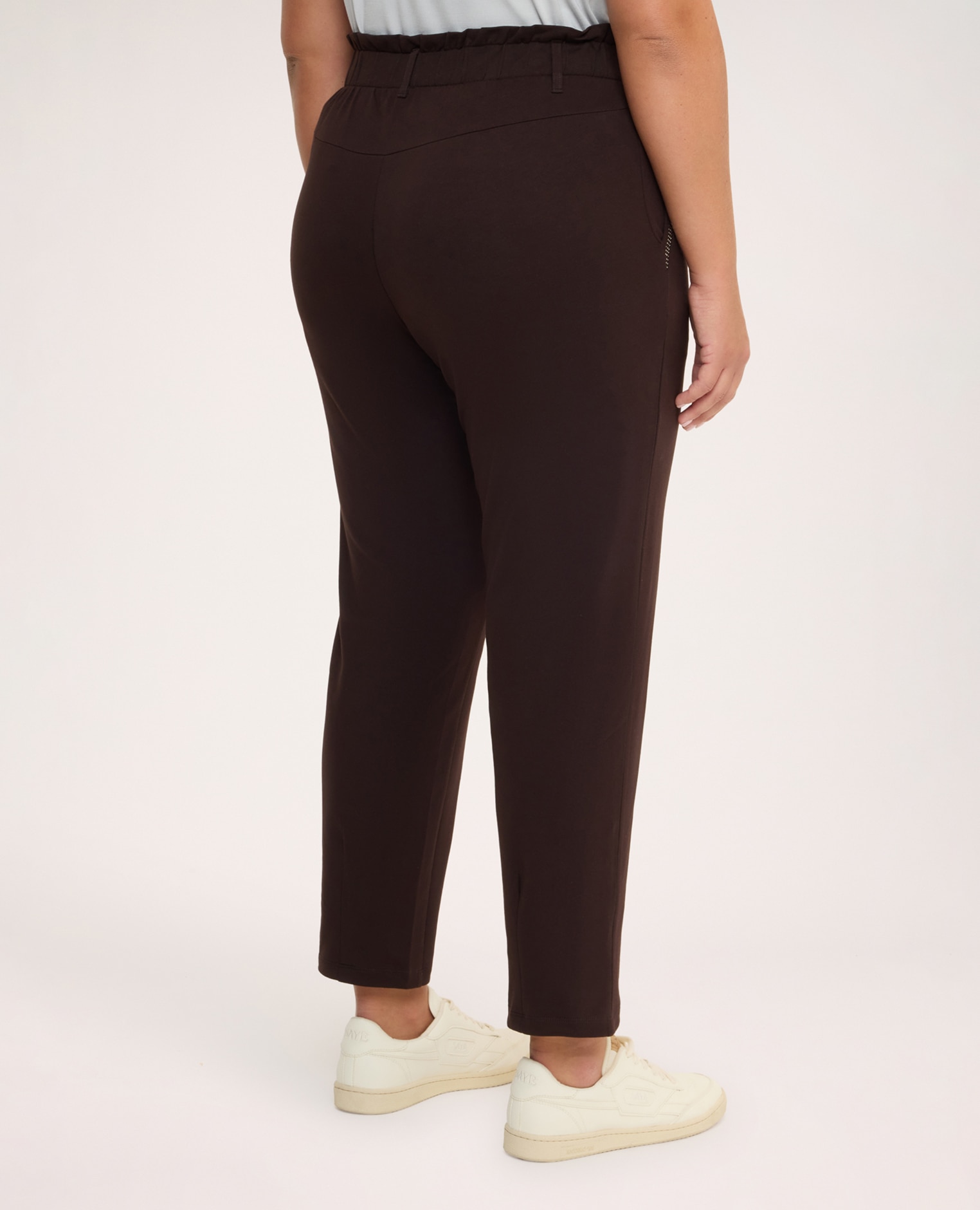 Pantalones de mujer balloon en felpa de algodón ajuste y diseño para el máximo confort - Fiorella Rubino - Marrón Marrón-2