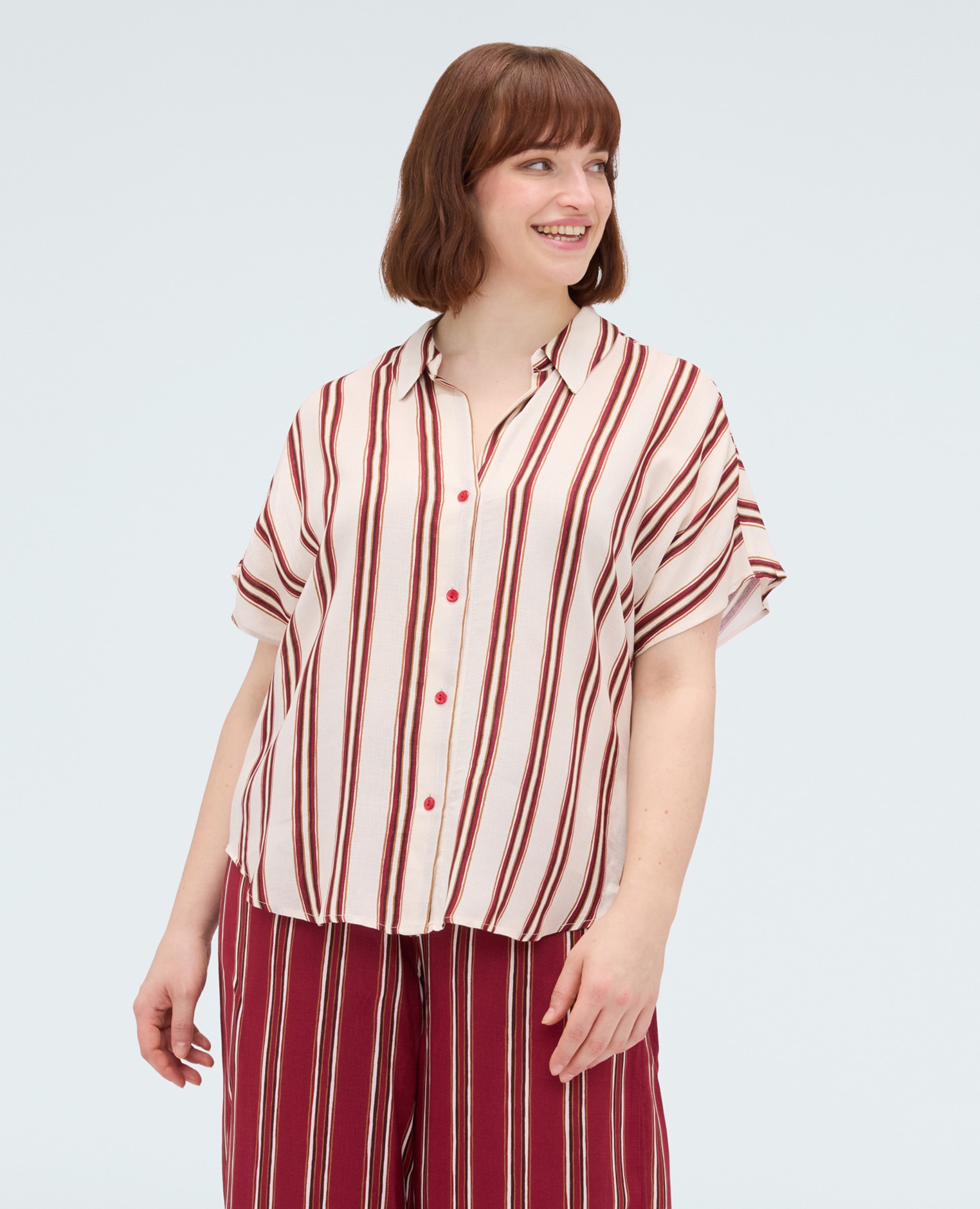 Fiorella Rubino - Camisa de mujer de rayas en viscosa para una sensación agradable en la piel.