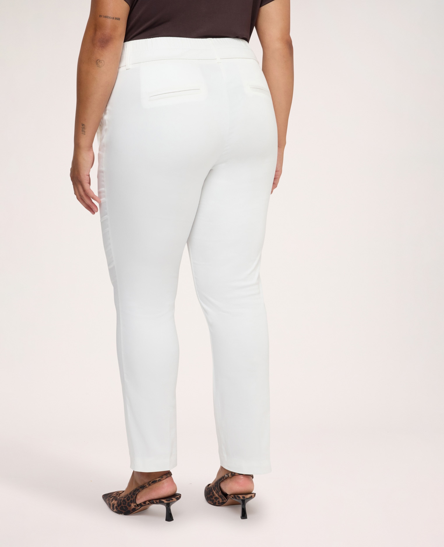 Pantalones de mujer new york en algodón stretch ajuste y diseño para el máximo confort - Fiorella Rubino - Blanco Blanco-2