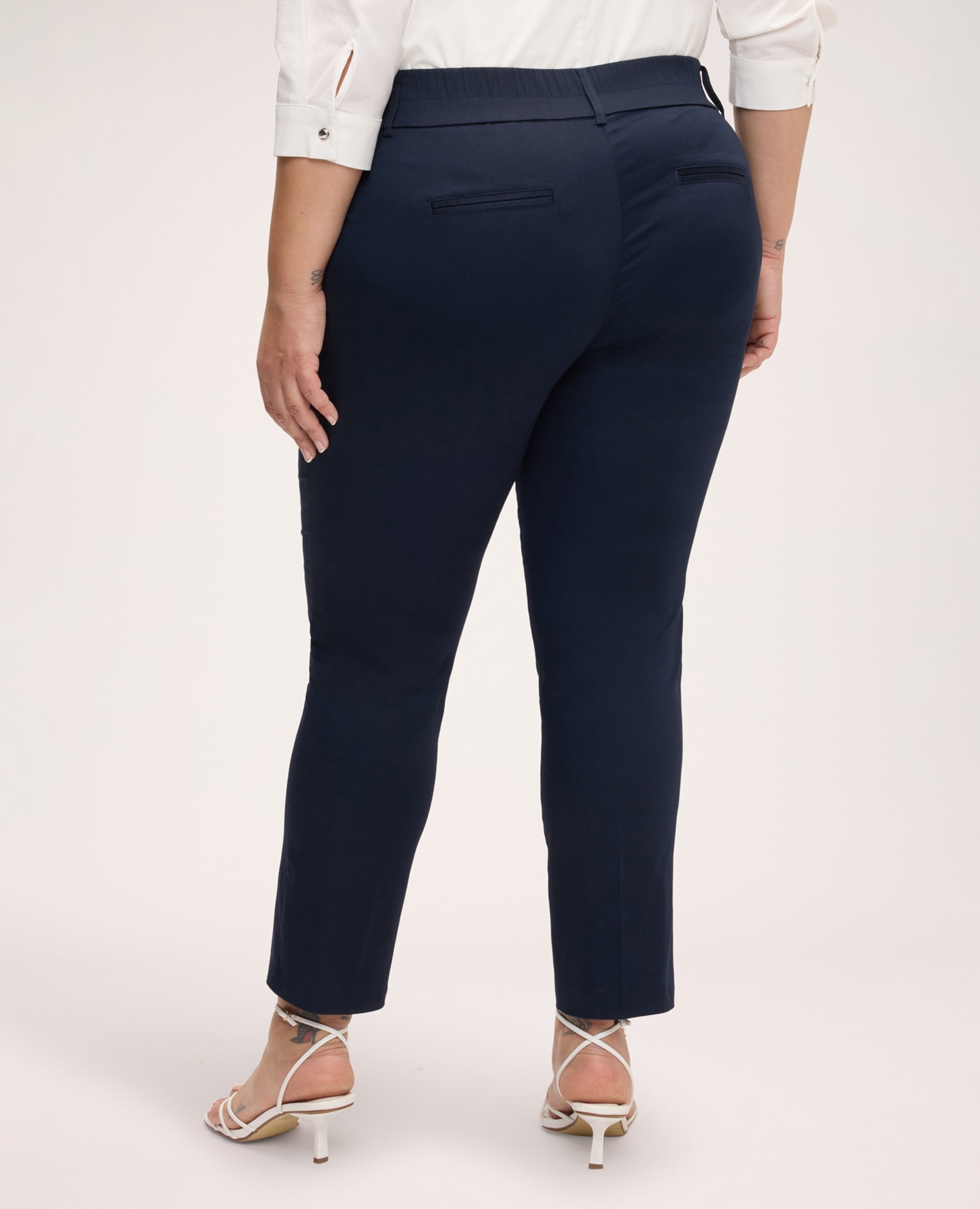Pantalones de mujer new york en algodón stretch ajuste y diseño para el máximo confort - Fiorella Rubino - Azul Azul-2