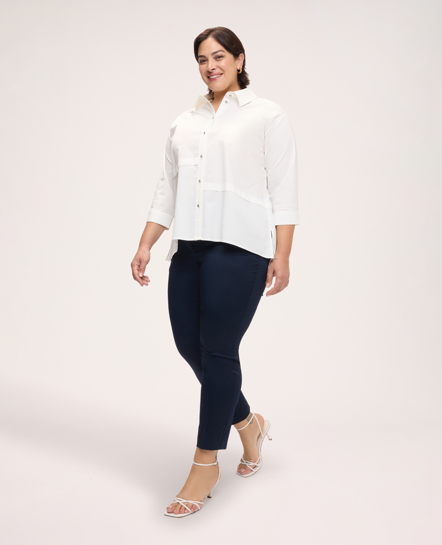 Pantalones de mujer new york en algodón stretch ajuste y diseño para el máximo confort - Fiorella Rubino - Azul Azul-3