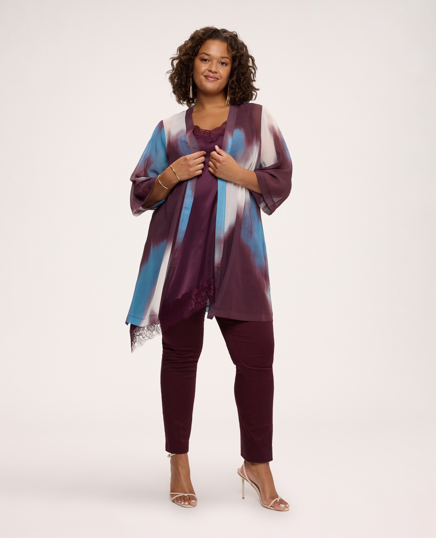 Pantalones de mujer new york en algodón stretch ajuste y diseño para el máximo confort - Fiorella Rubino - Burdeos Burdeos-1