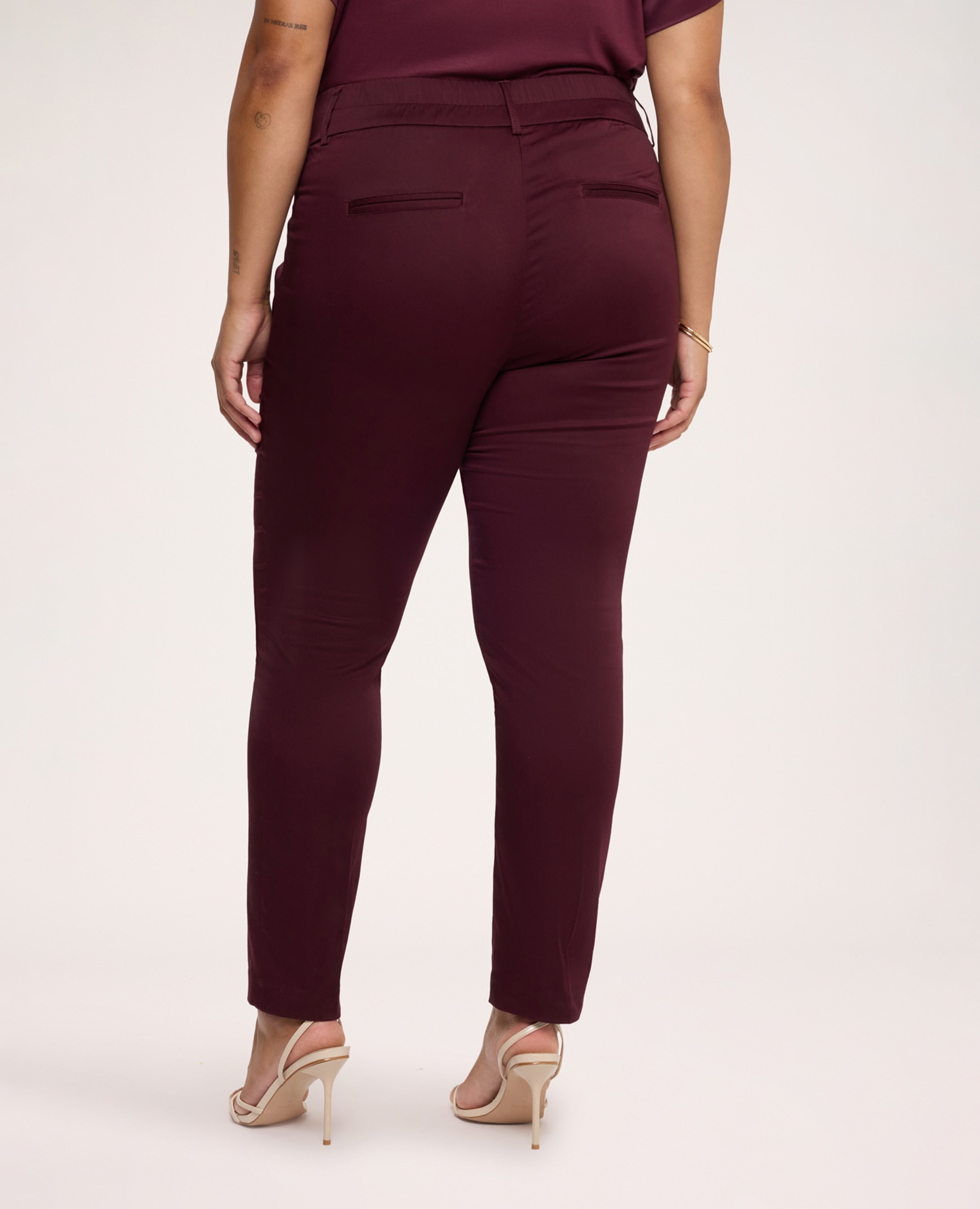 Pantalones de mujer new york en algodón stretch ajuste y diseño para el máximo confort - Fiorella Rubino - Burdeos Burdeos-2